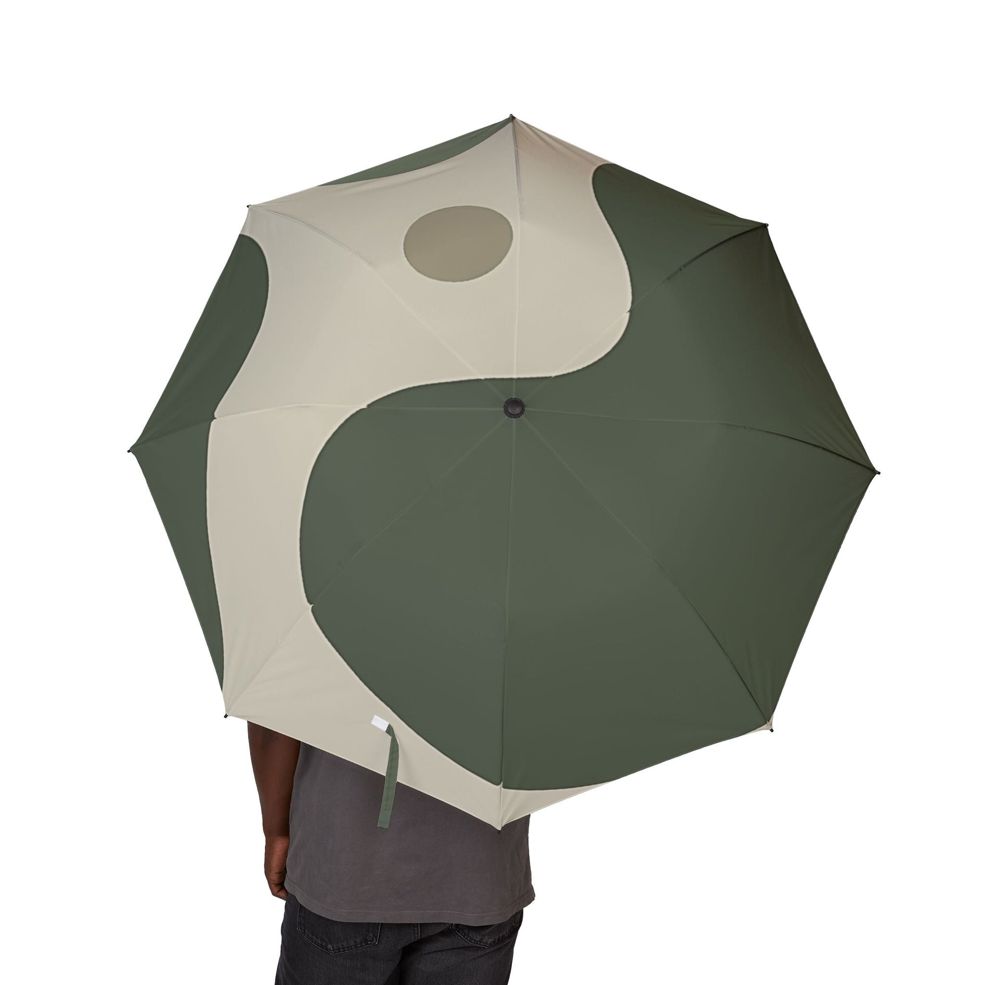 Green and Beige Yin-Yang Umbrella, Artsulli - Art is Long, Life is Short, Accessories, , , , , , , 