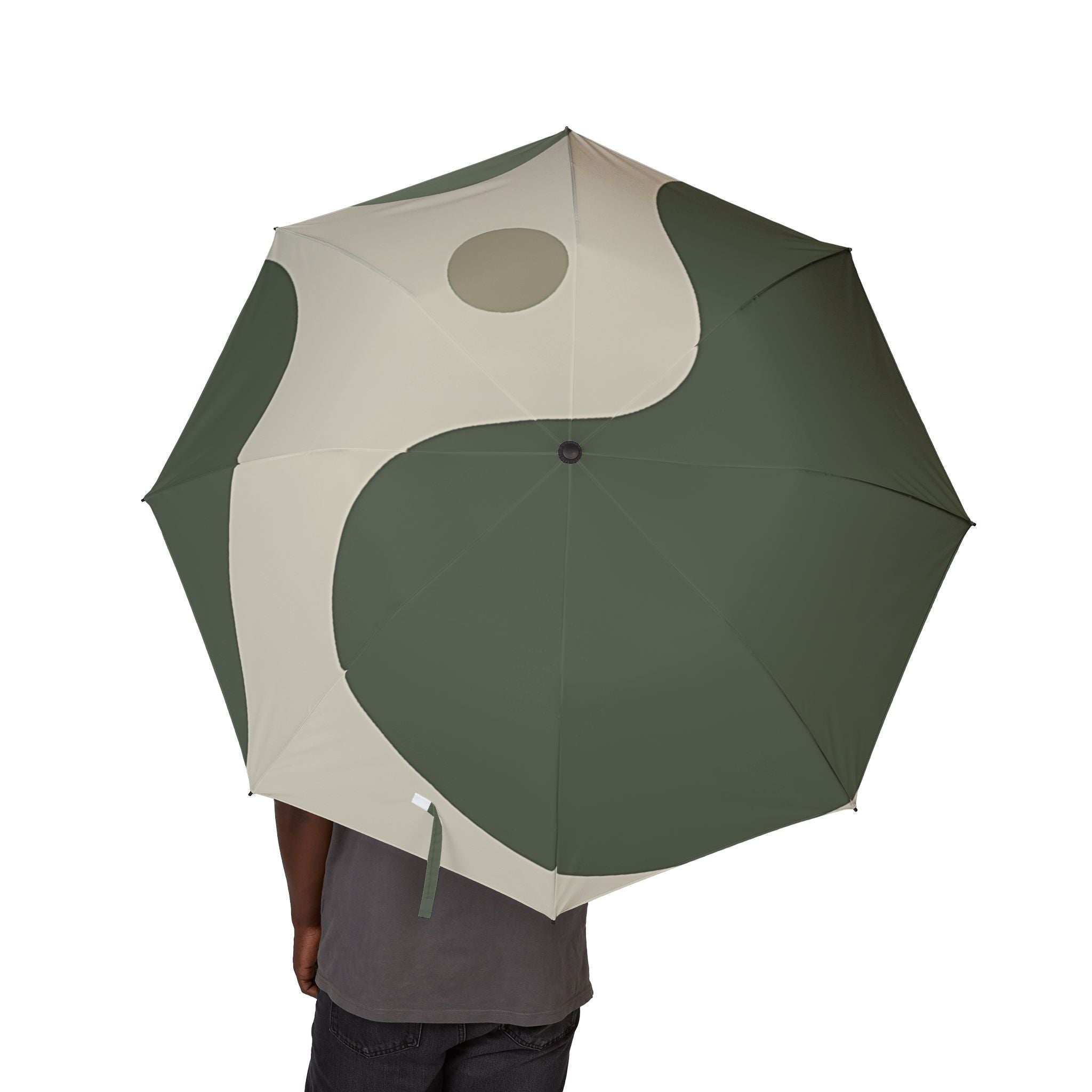 Green and Beige Yin-Yang Umbrella, Artsulli - Art is Long, Life is Short, Accessories, , , , , , , 