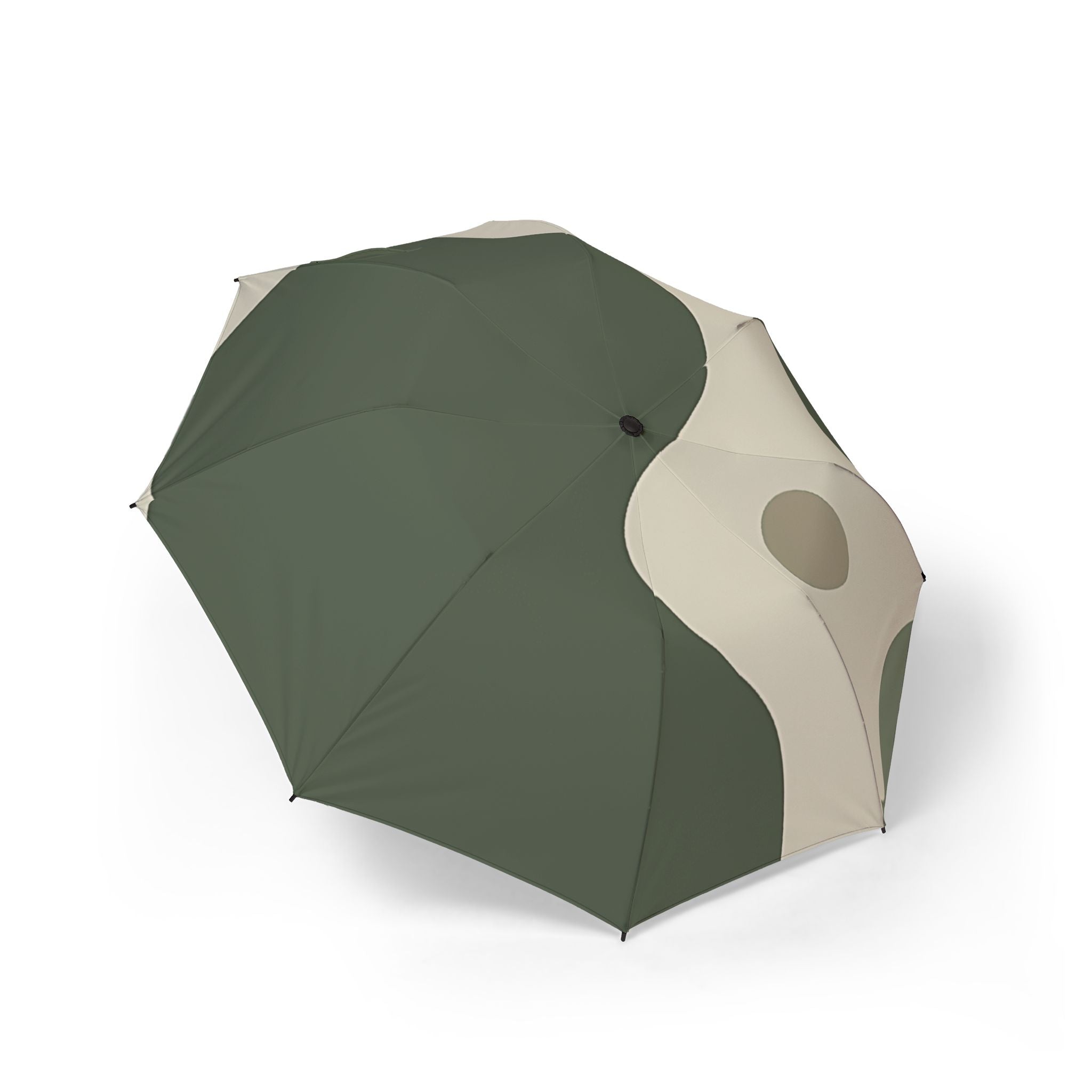 Printify Green and Beige Yin-Yang Umbrella 2025