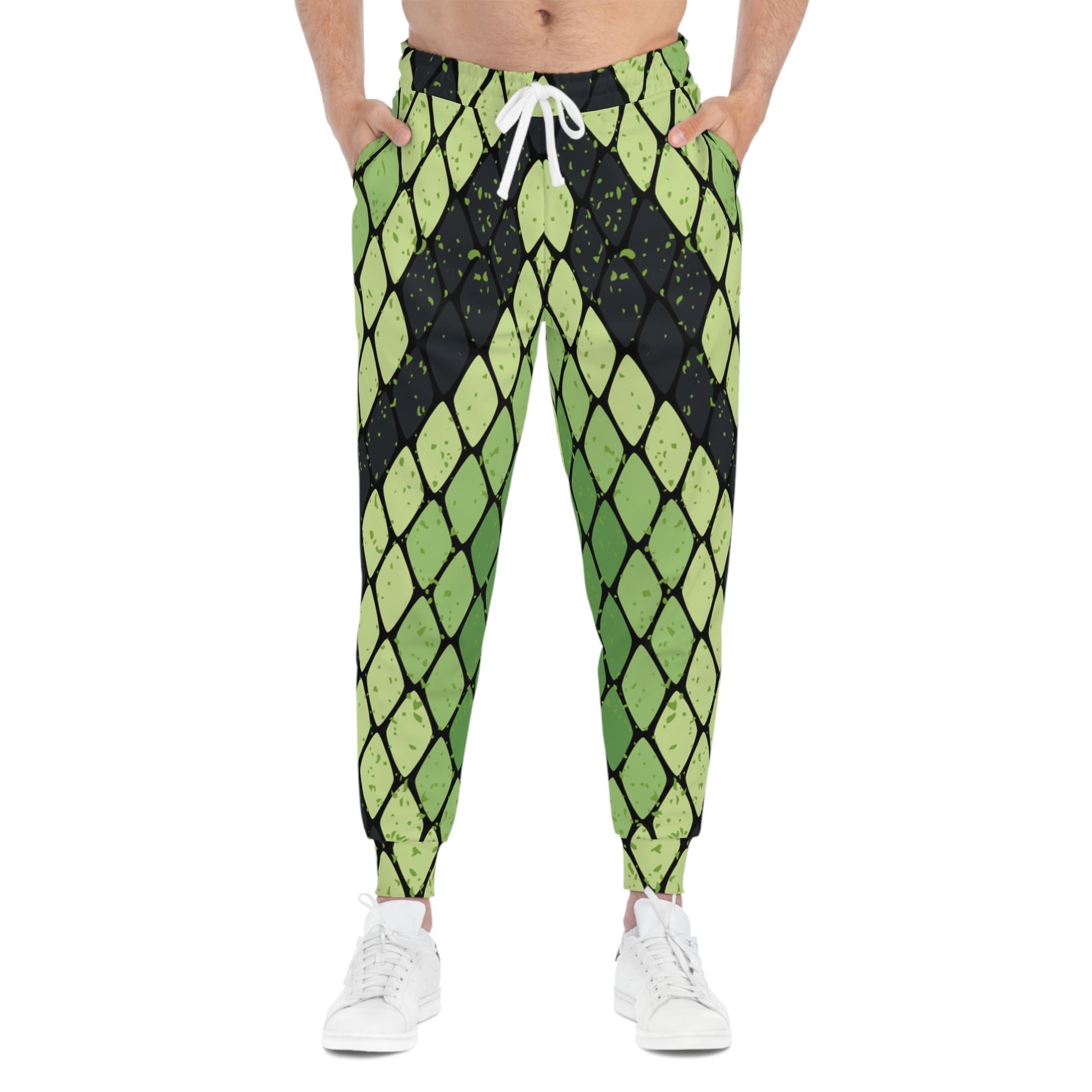 Printify Green and Black Diamond Pattern Joggers 2025