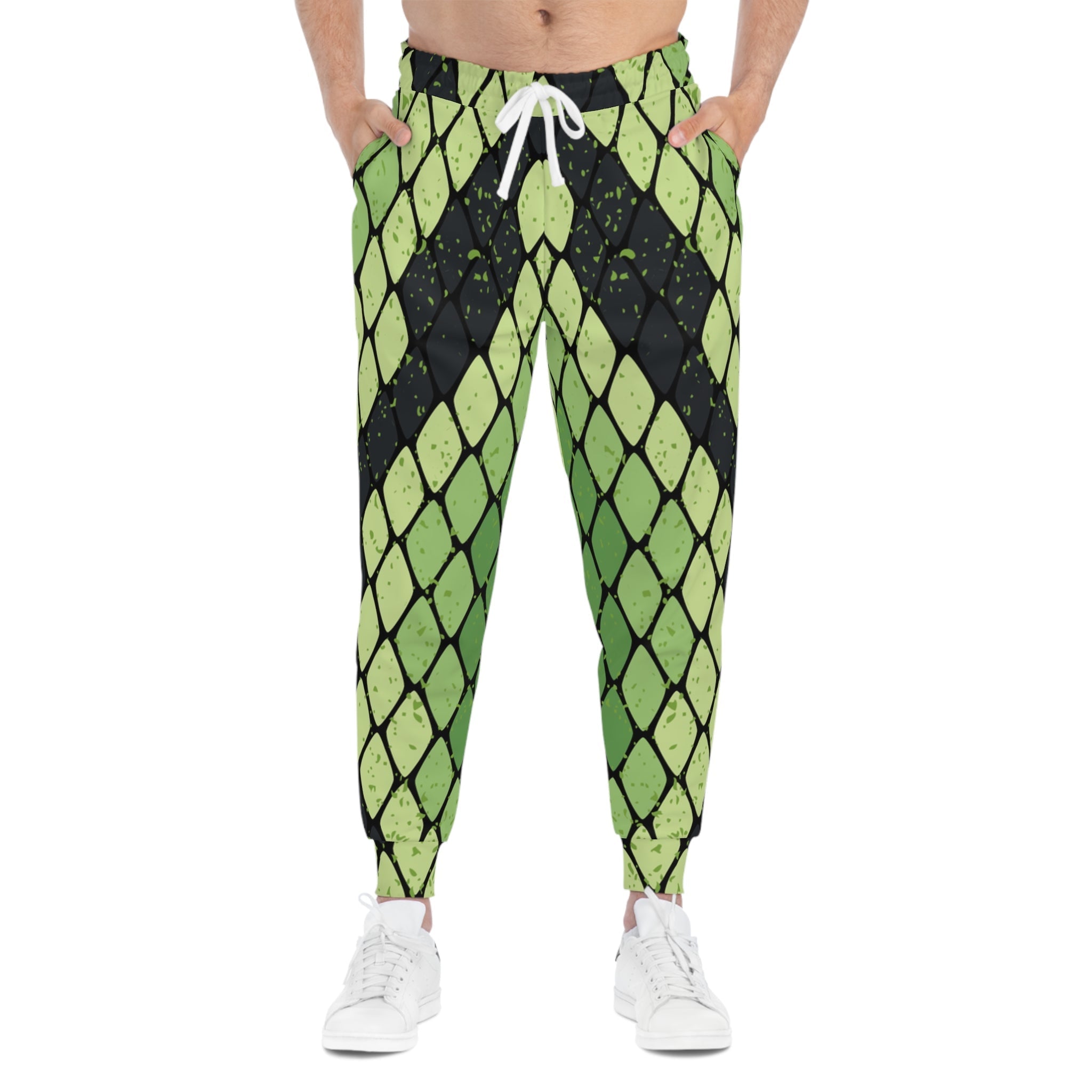 Printify Green and Black Diamond Pattern Joggers 2025