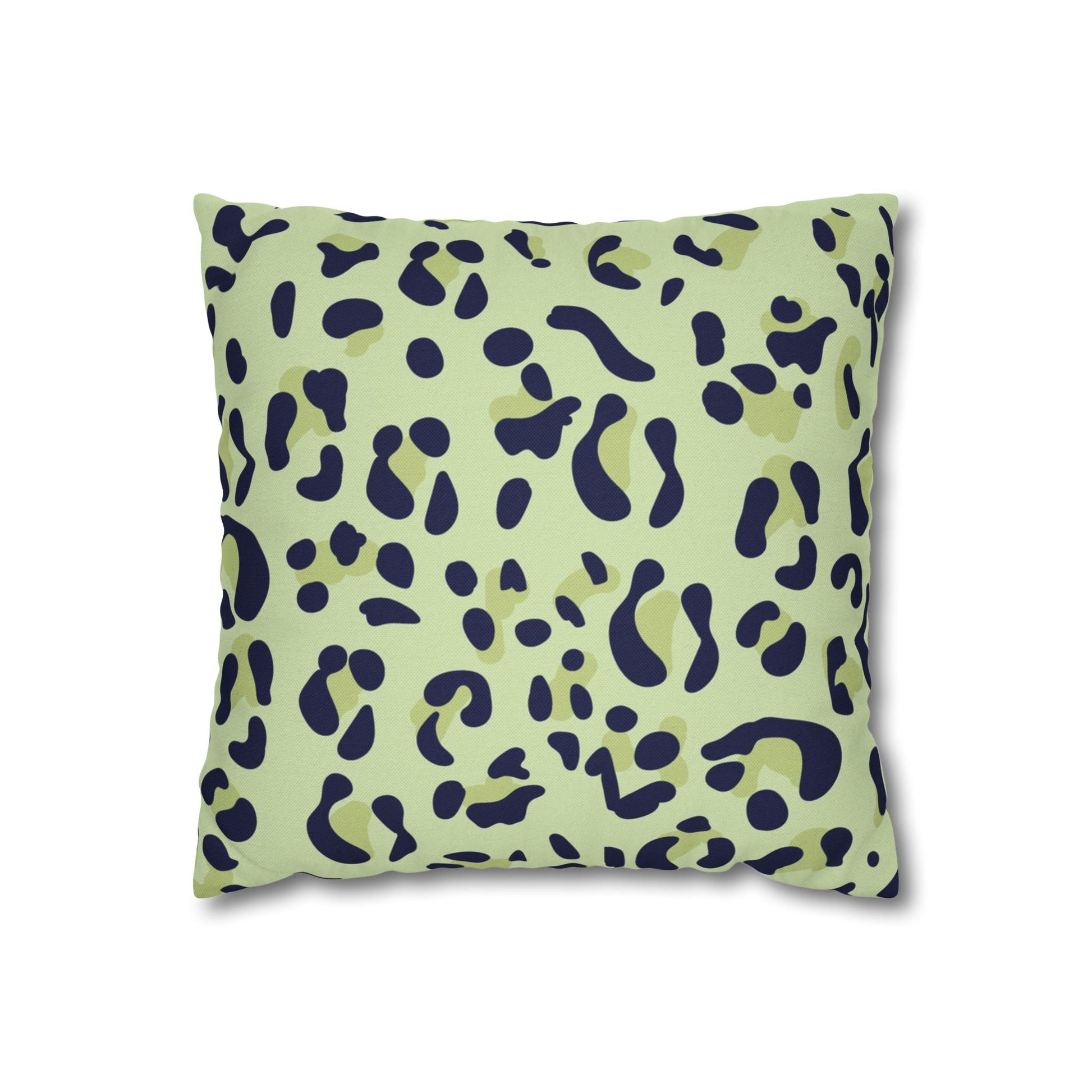 Green and Blue Leopard Print Throw Pillow, Artsulli - Art is Long, Life is Short, Home Decor, Size, 14" × 14", , , , , 74028215276353262050