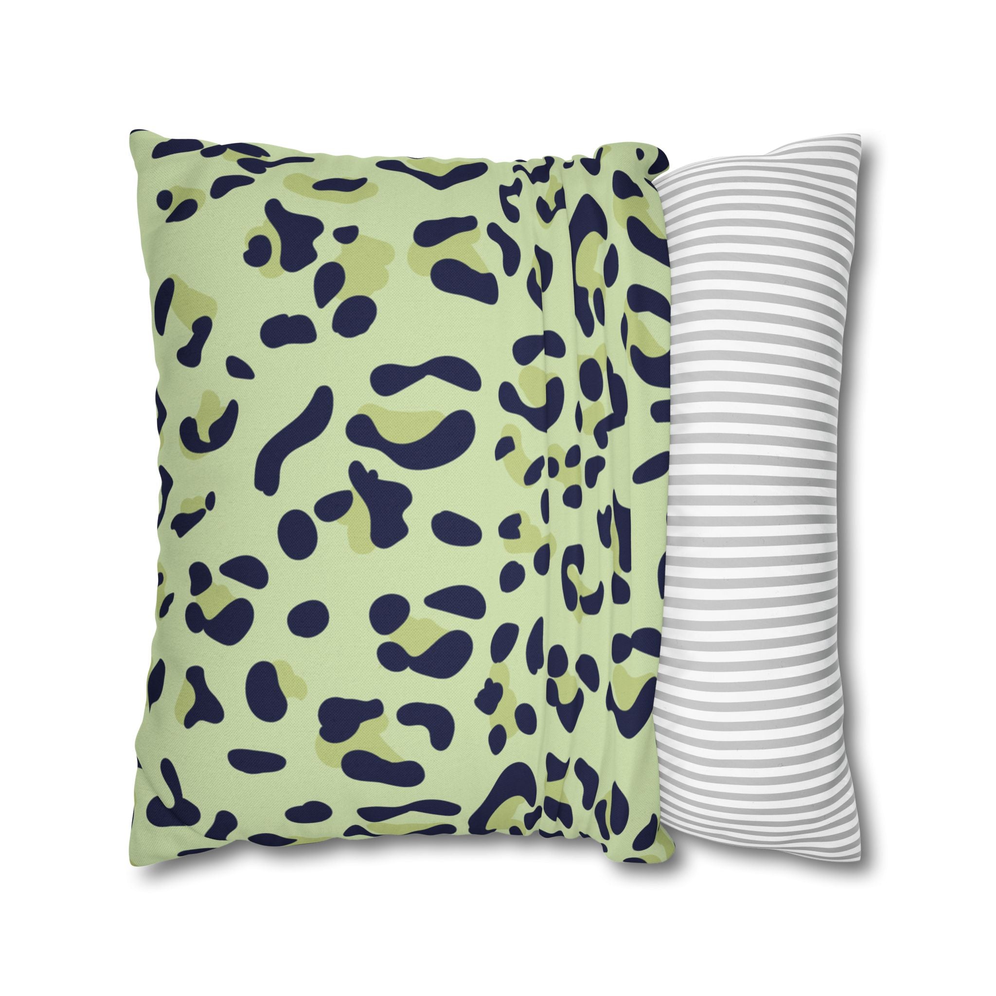 Green and Blue Leopard Print Throw Pillow, Artsulli - Art is Long, Life is Short, Home Decor, , , , , , , 