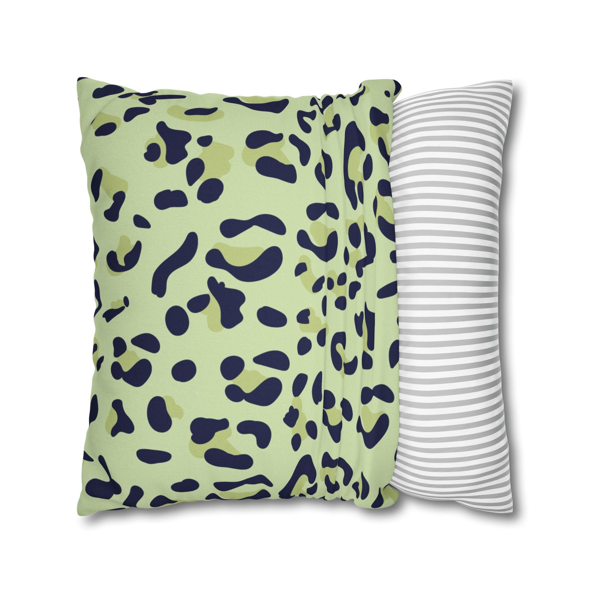 Green and Blue Leopard Print Throw Pillow, Artsulli - Art is Long, Life is Short, Home Decor, , , , , , , 