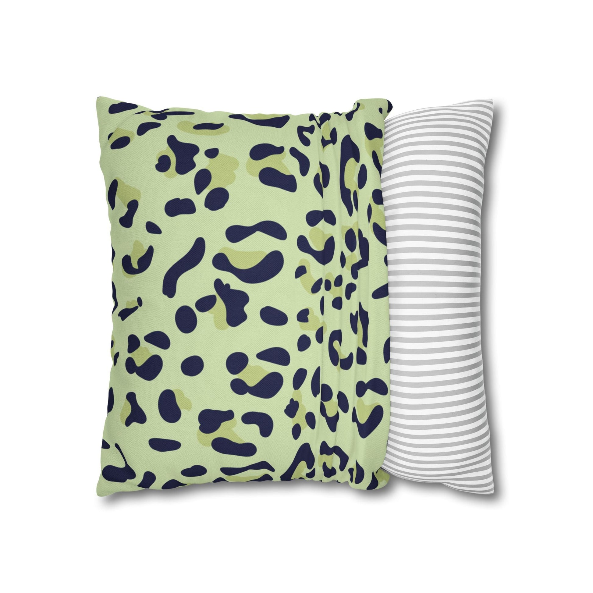 Green and Blue Leopard Print Throw Pillow, Artsulli - Art is Long, Life is Short, Home Decor, , , , , , , 