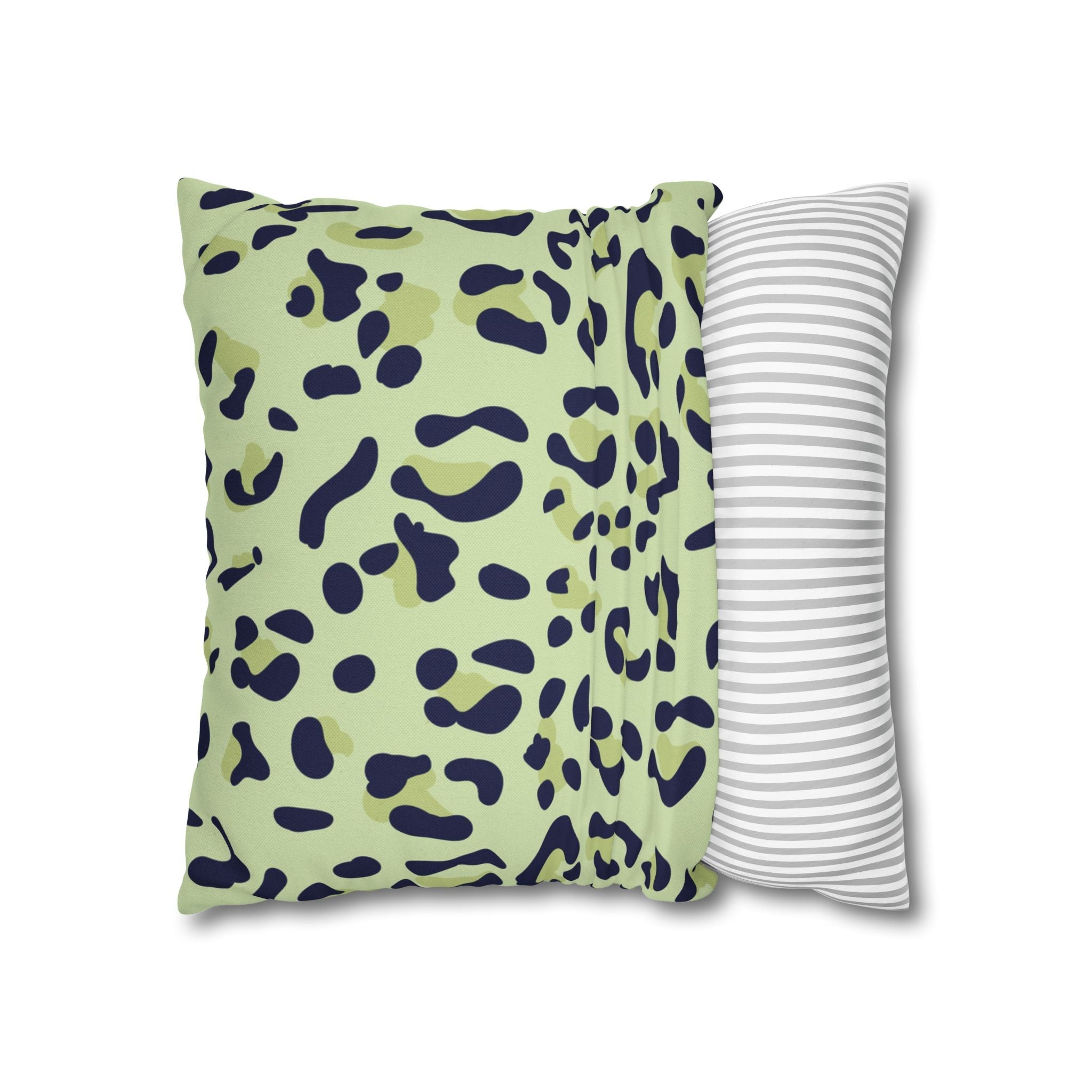 Green and Blue Leopard Print Throw Pillow, Artsulli - Art is Long, Life is Short, Home Decor, , , , , , , 