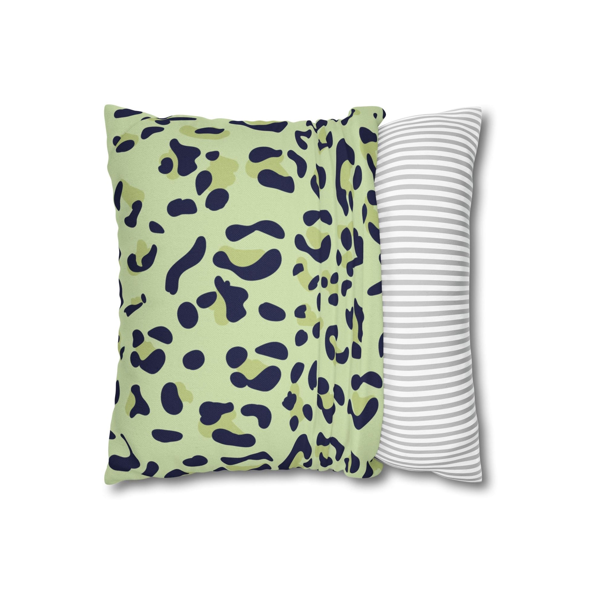 Green and Blue Leopard Print Throw Pillow, Artsulli - Art is Long, Life is Short, Home Decor, , , , , , , 