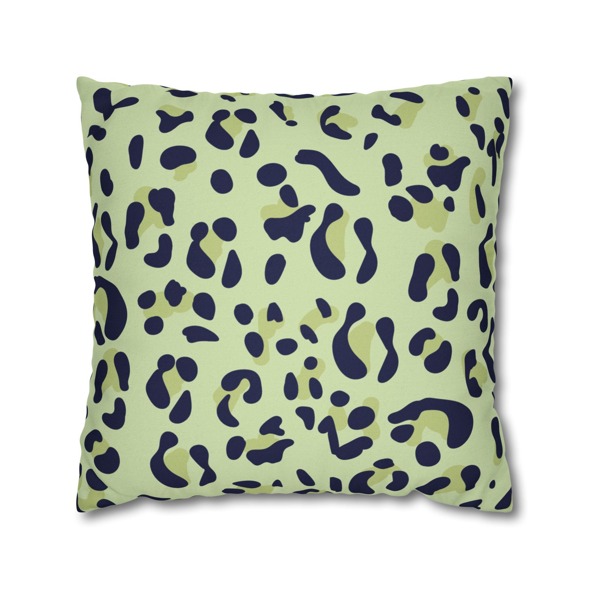 Green and Blue Leopard Print Throw Pillow, Artsulli - Art is Long, Life is Short, Home Decor, Size, 20" × 20", , , , , 70484805917006010472