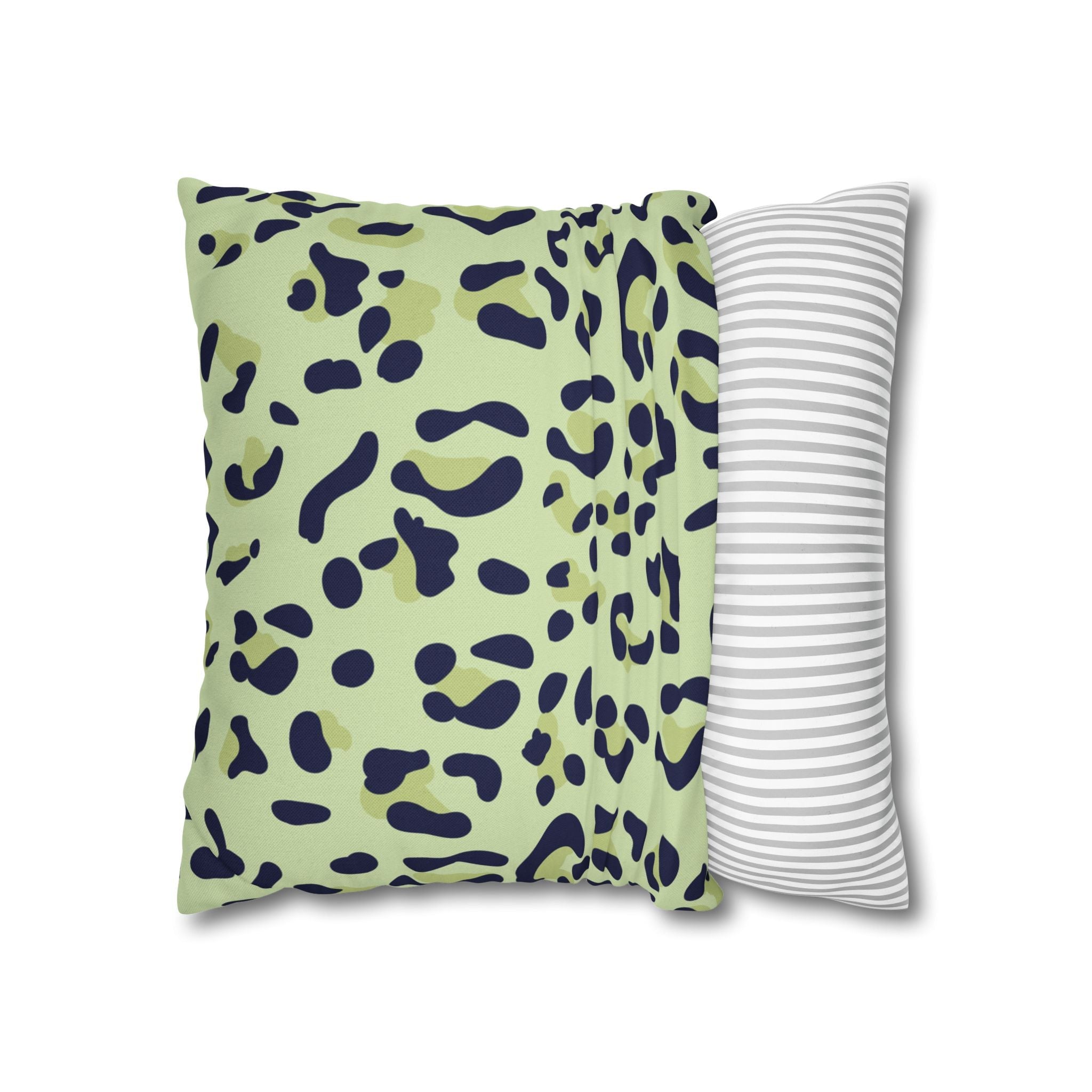 Green and Blue Leopard Print Throw Pillow, Artsulli - Art is Long, Life is Short, Home Decor, , , , , , , 