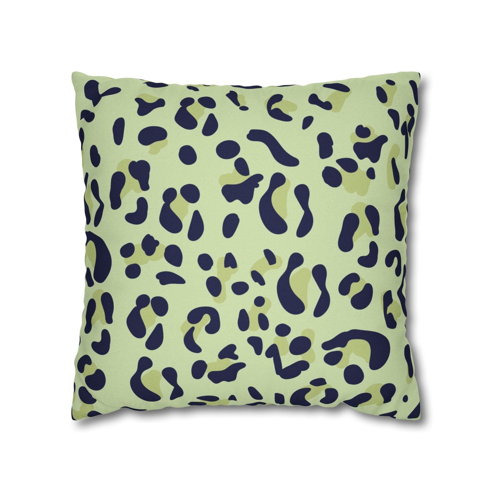 Green and Blue Leopard Print Throw Pillow, Artsulli - Art is Long, Life is Short, Home Decor, Size, 18" × 18", , , , , 21505002374885290167