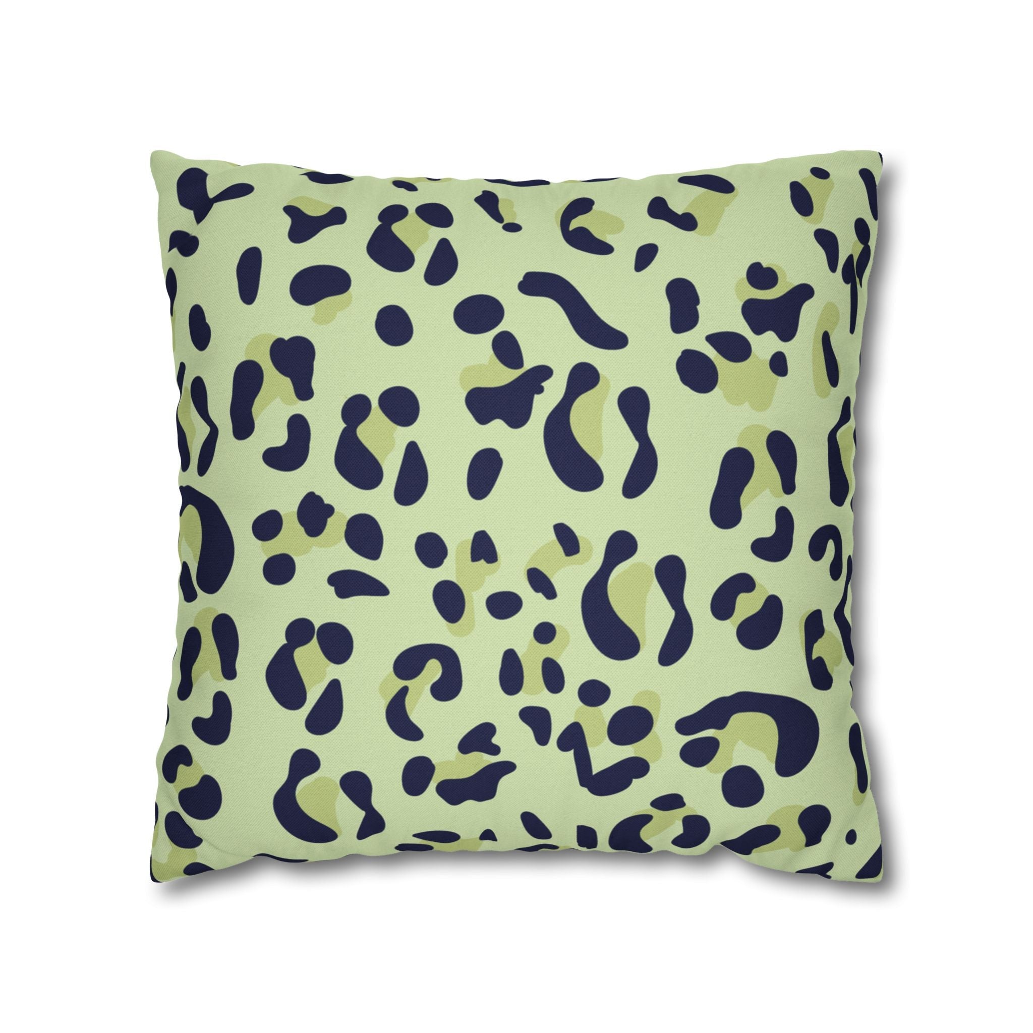 Green and Blue Leopard Print Throw Pillow, Artsulli - Art is Long, Life is Short, Home Decor, Size, 18" × 18", , , , , 21505002374885290167