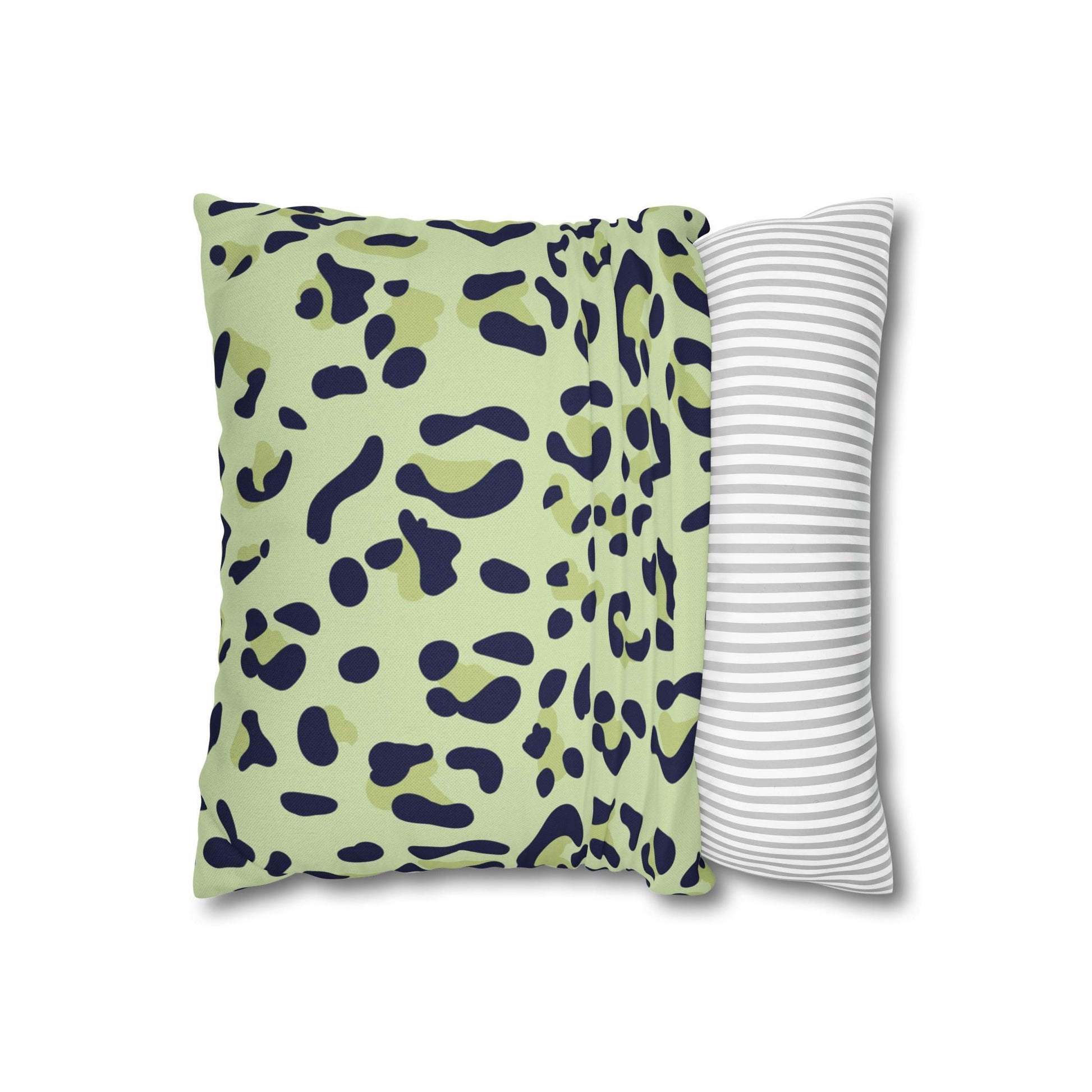 Green and Blue Leopard Print Throw Pillow, Artsulli - Art is Long, Life is Short, Home Decor, , , , , , , 