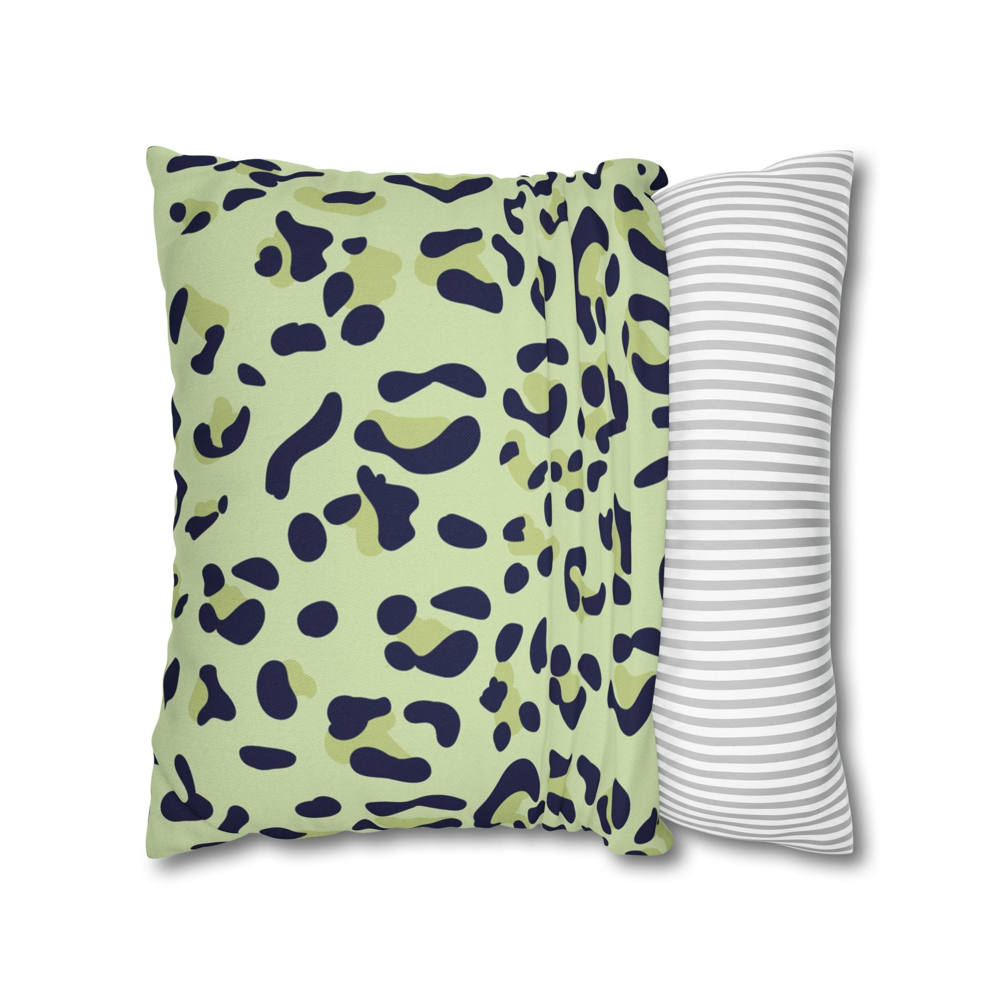 Green and Blue Leopard Print Throw Pillow, Artsulli - Art is Long, Life is Short, Home Decor, , , , , , , 