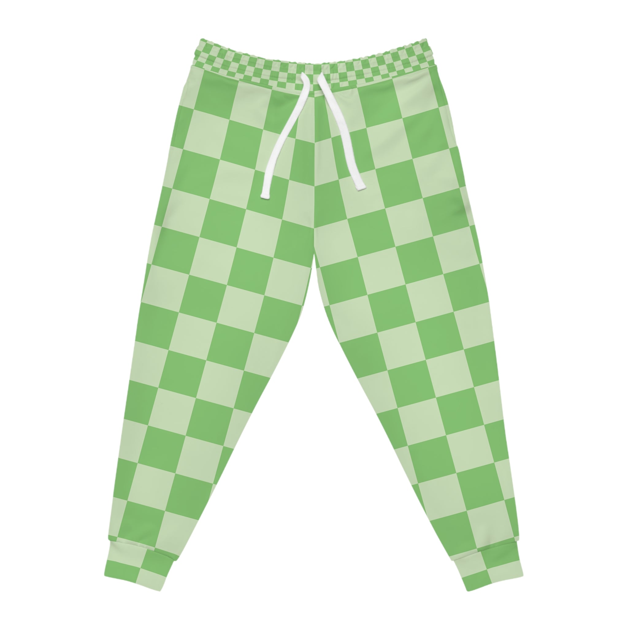 Printify Green and Light Green Checkerboard Joggers 2025