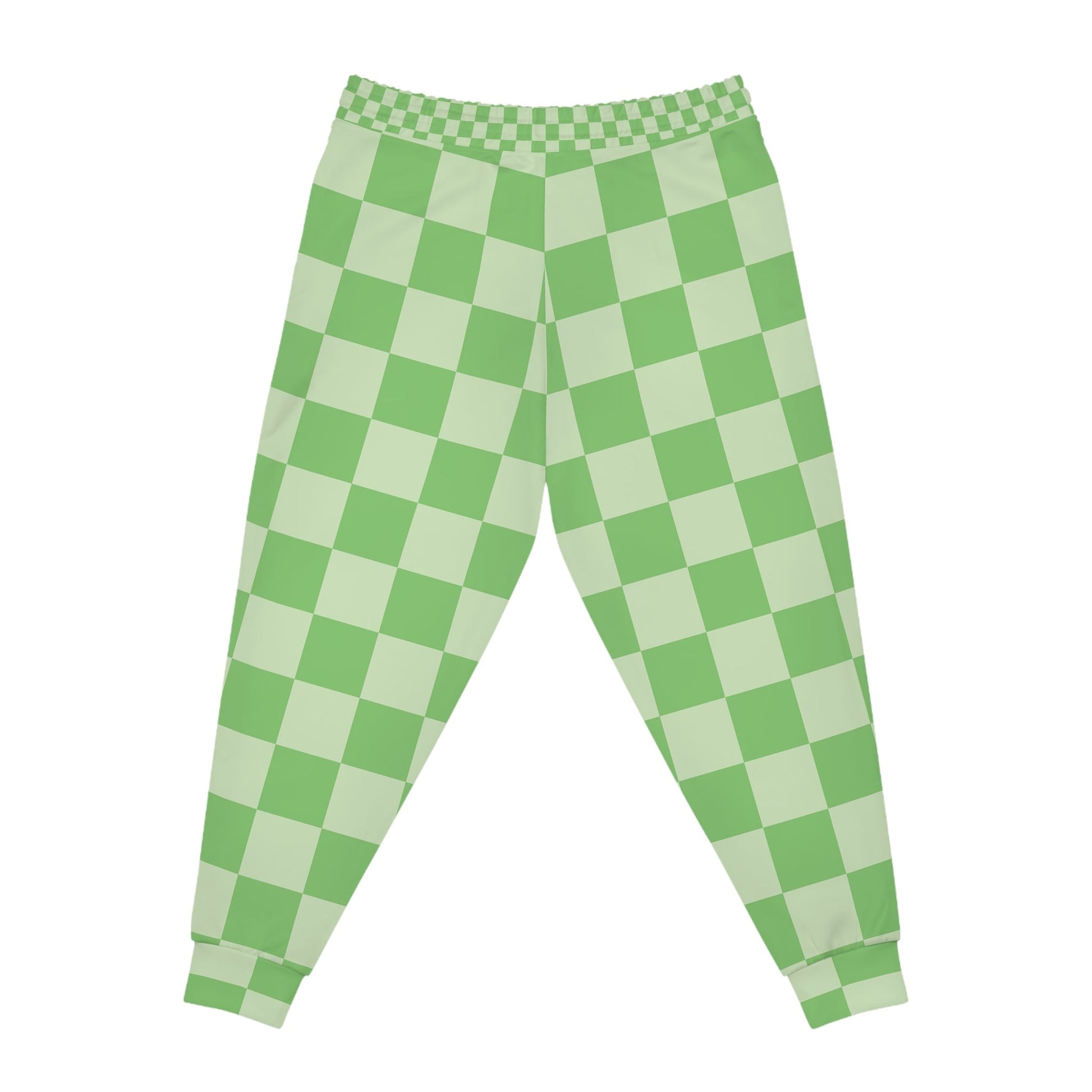 Green and Light Green Checkerboard Joggers, Artsulli - Art is Long, Life is Short, All Over Prints, , , , , , , 