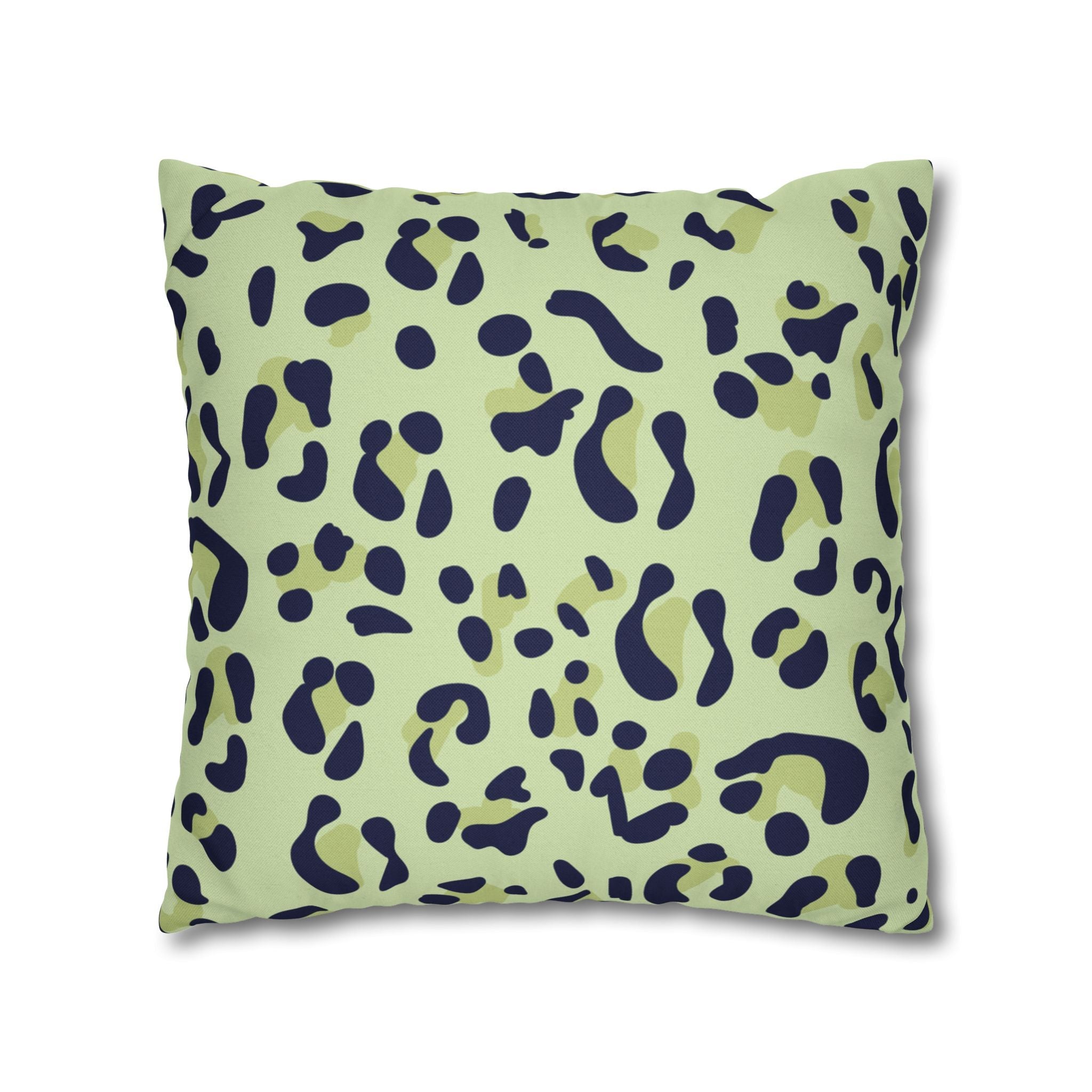 Green and Navy Leopard Print Throw Pillow, Artsulli - Art is Long, Life is Short, Home Decor, , , , , , , 