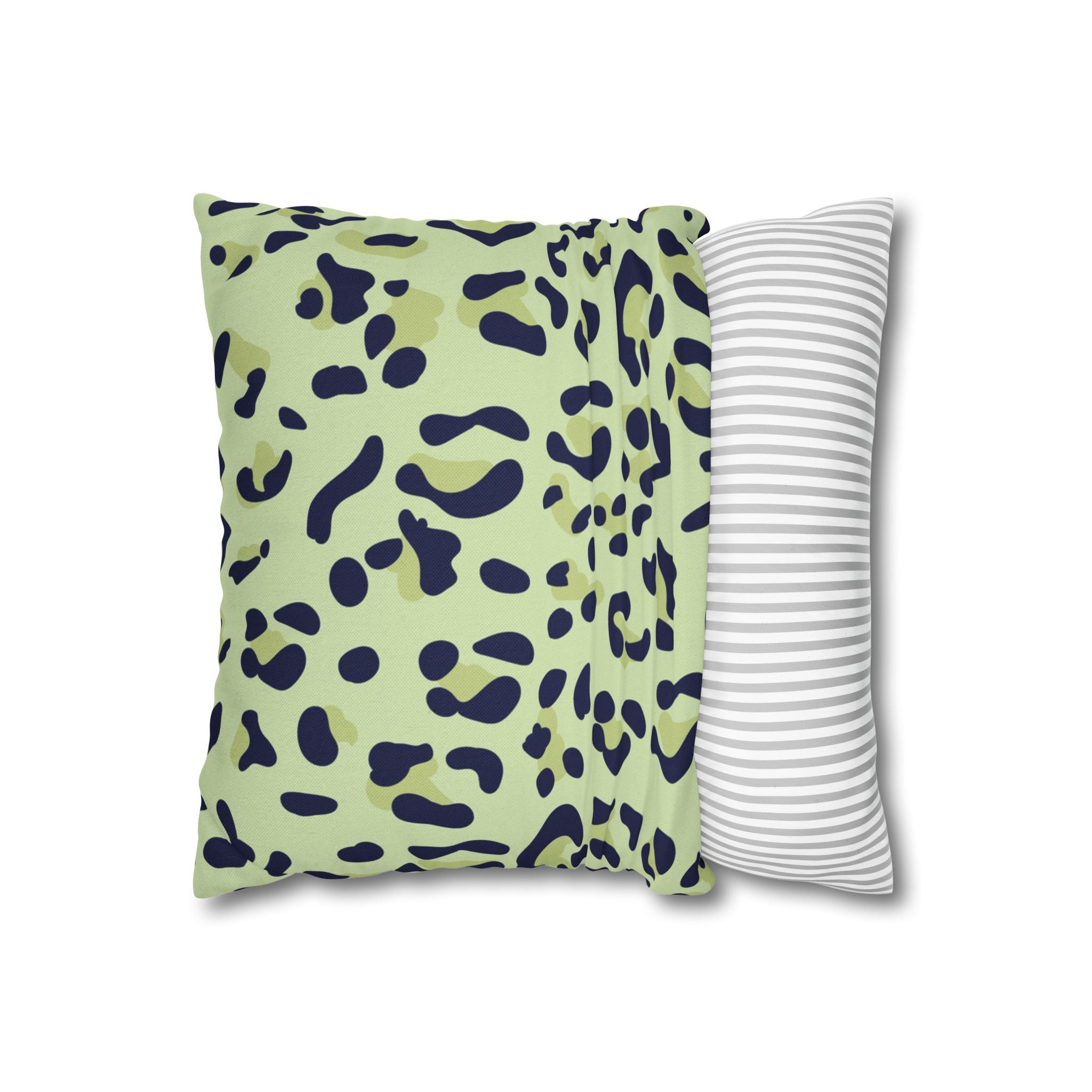 Green and Navy Leopard Print Throw Pillow, Artsulli - Art is Long, Life is Short, Home Decor, , , , , , , 