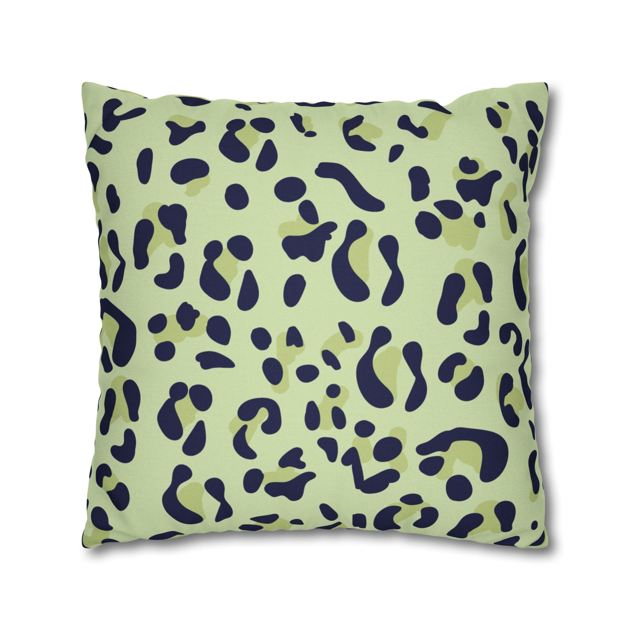 Green and Navy Leopard Print Throw Pillow, Artsulli - Art is Long, Life is Short, Home Decor, , , , , , , 