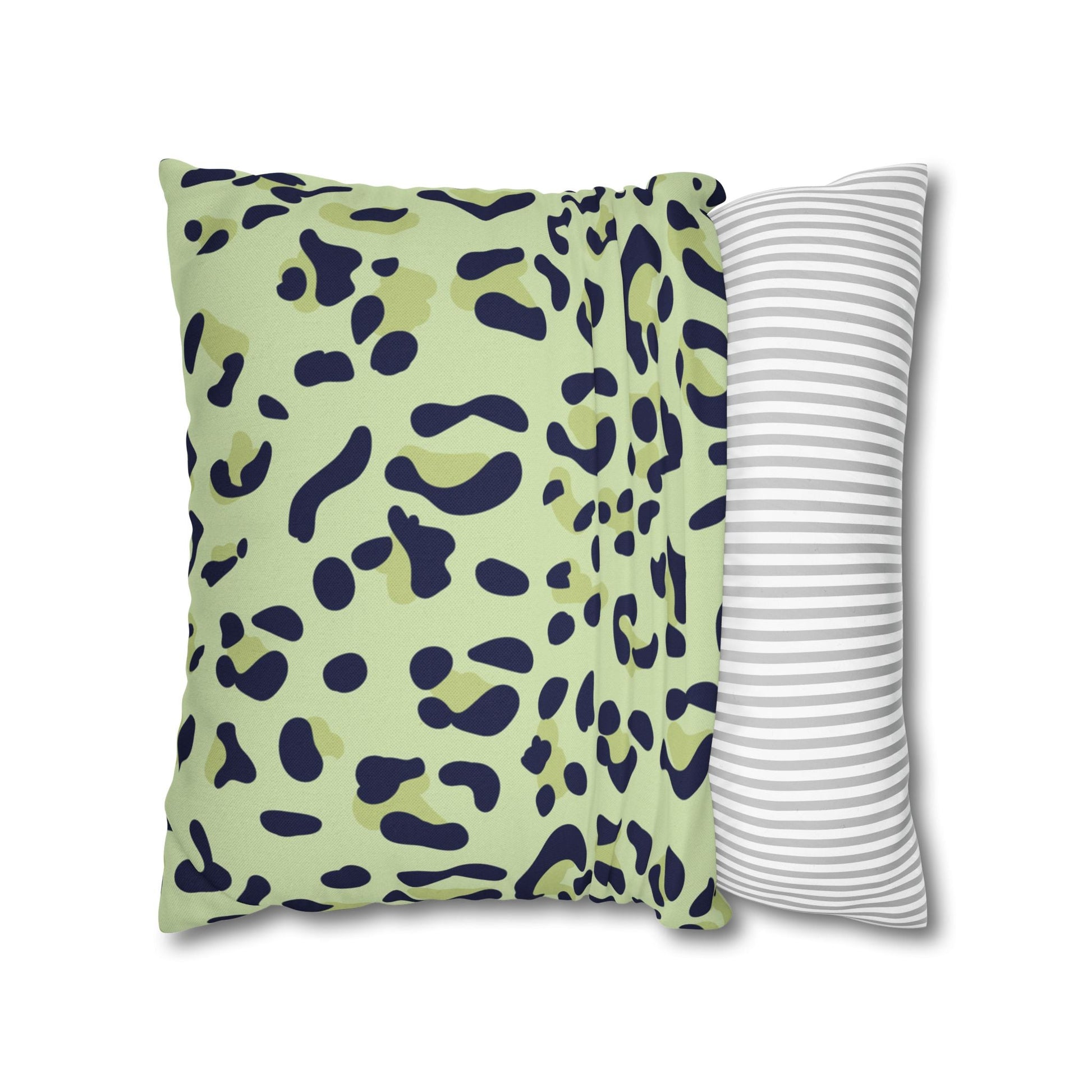 Green and Navy Leopard Print Throw Pillow, Artsulli - Art is Long, Life is Short, Home Decor, , , , , , , 