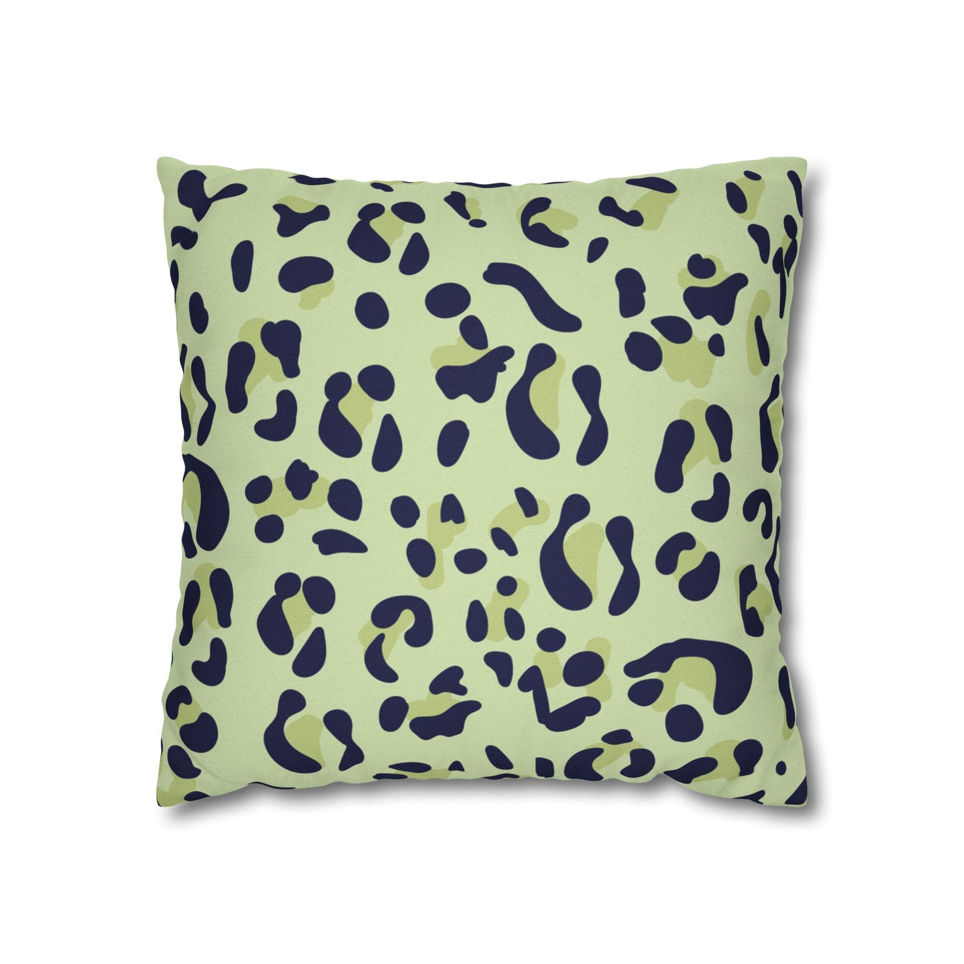 Green and Navy Leopard Print Throw Pillow, Artsulli - Art is Long, Life is Short, Home Decor, Size, 16" × 16", , , , , 18797401056953140361