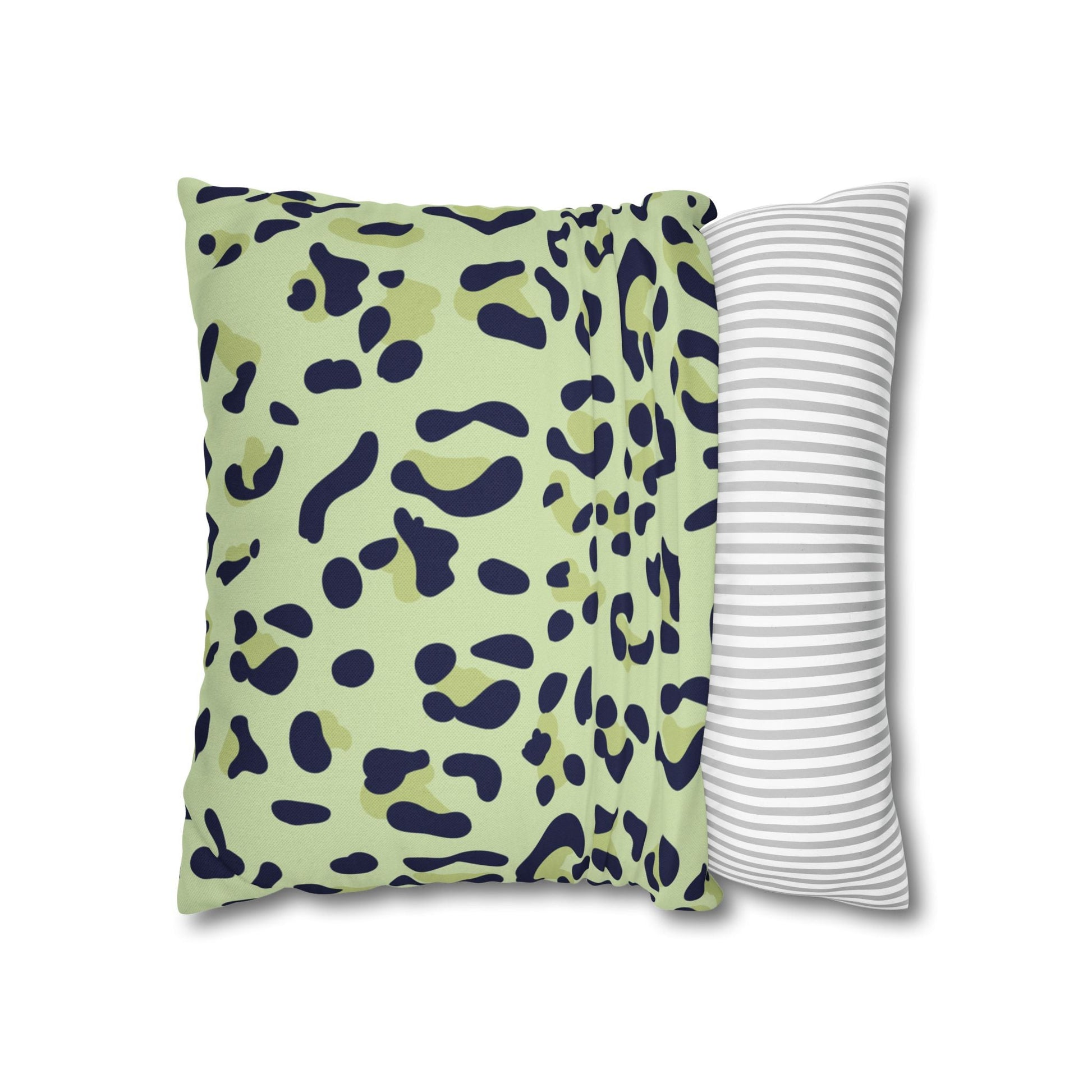 Green and Navy Leopard Print Throw Pillow, Artsulli - Art is Long, Life is Short, Home Decor, , , , , , , 