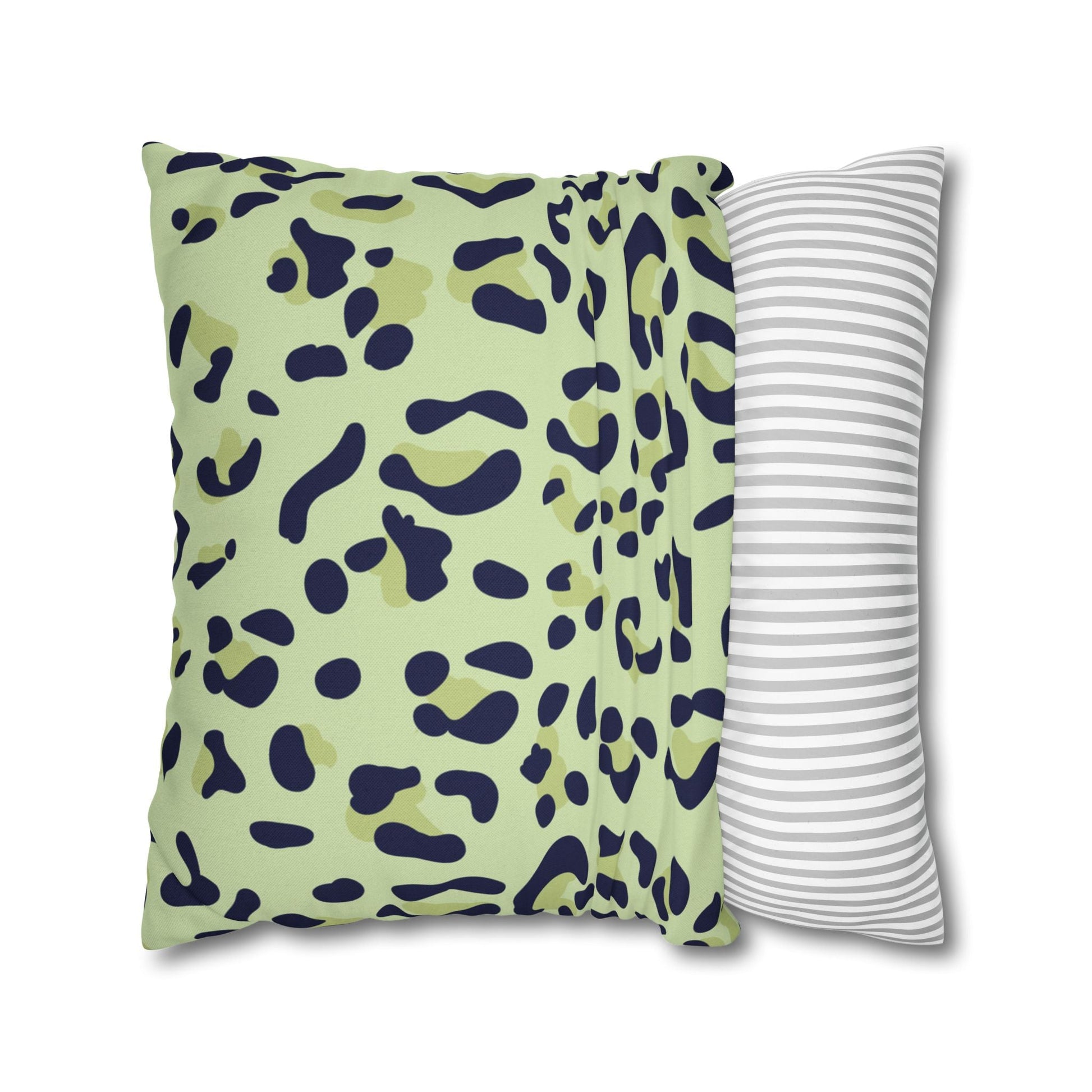 Green and Navy Leopard Print Throw Pillow, Artsulli - Art is Long, Life is Short, Home Decor, , , , , , , 