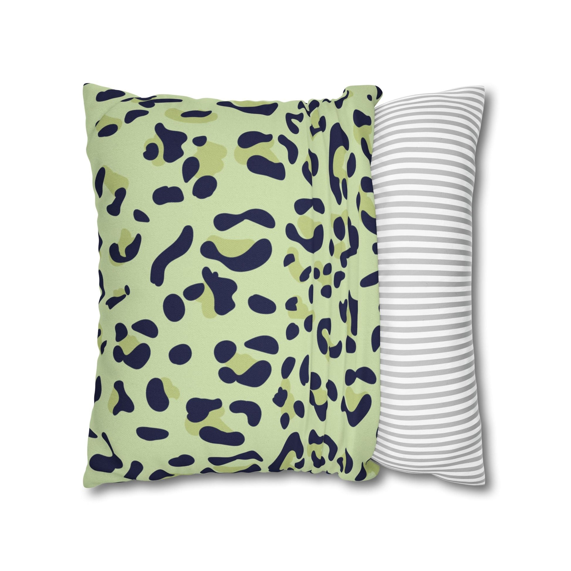 Green and Navy Leopard Print Throw Pillow, Artsulli - Art is Long, Life is Short, Home Decor, , , , , , , 