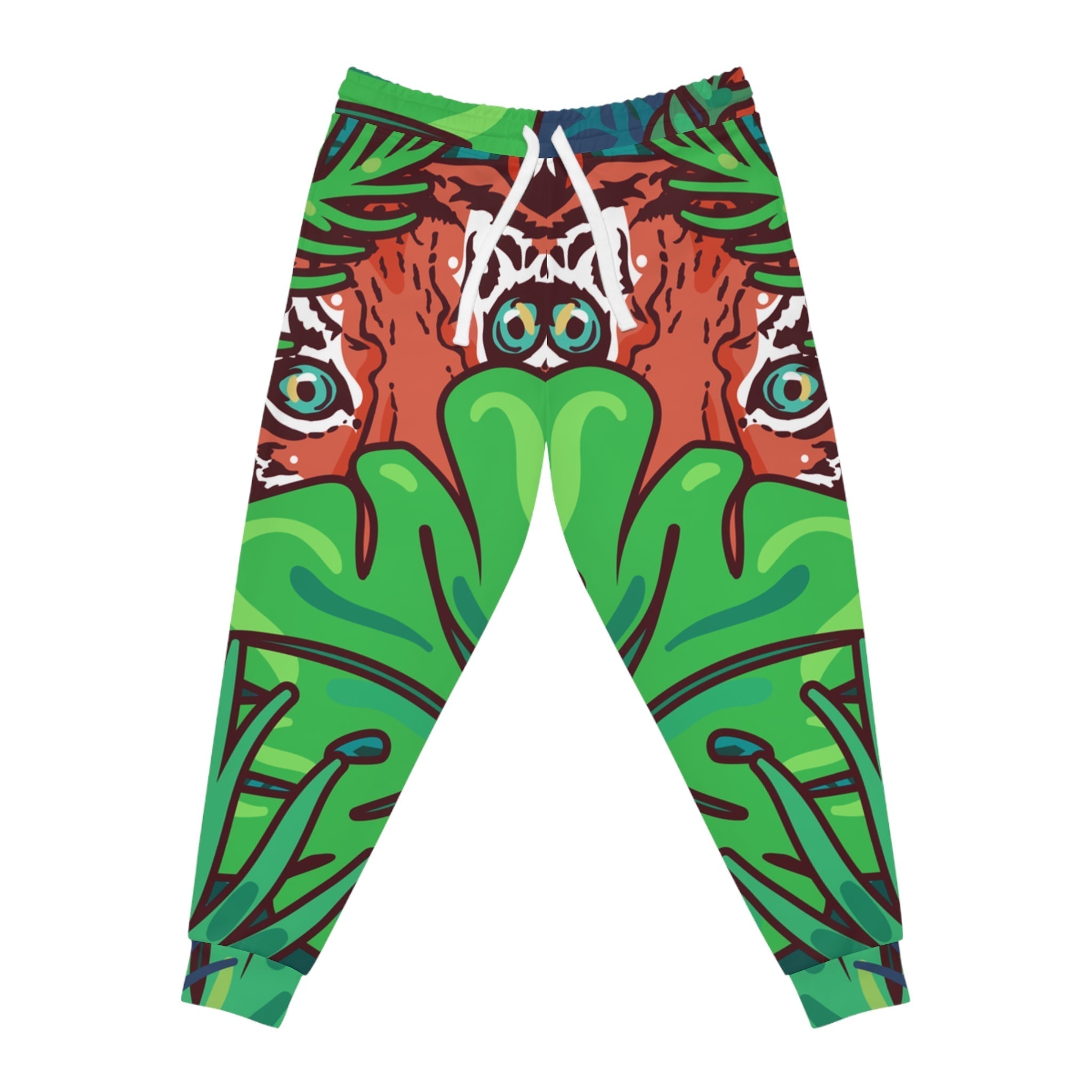 Printify Green and Orange Jungle Print Joggers 2025