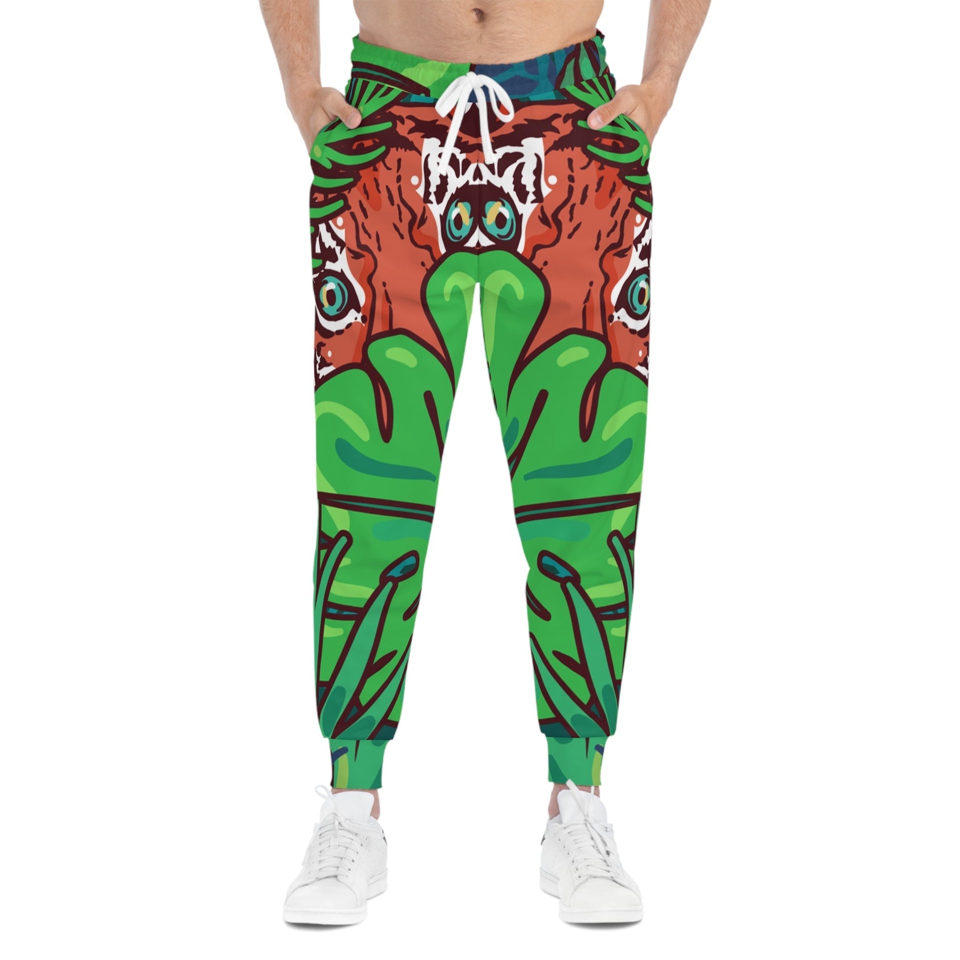 Printify Green and Orange Jungle Print Joggers 2025