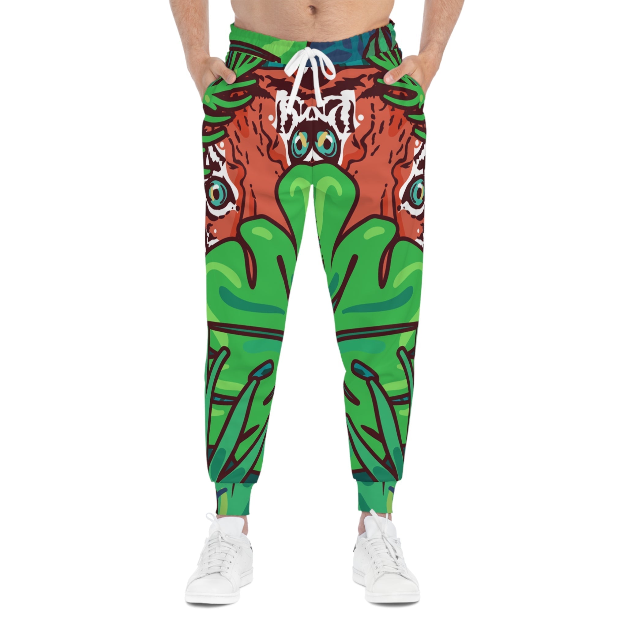 Printify Green and Orange Jungle Print Joggers 2025