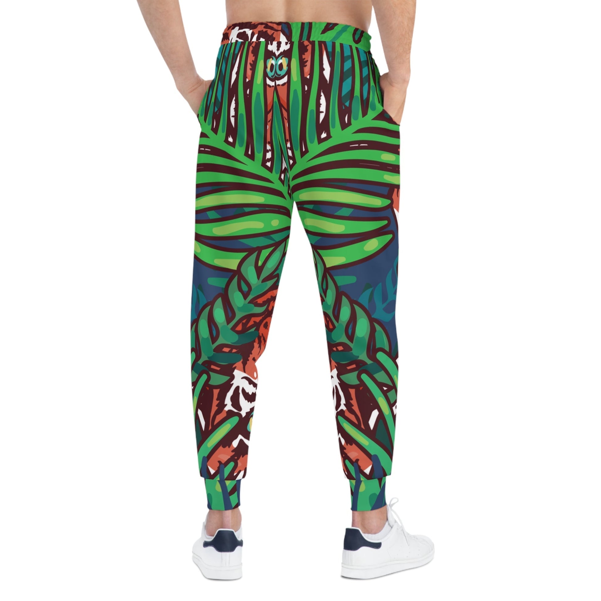 Printify Green and Orange Jungle Print Joggers 2025