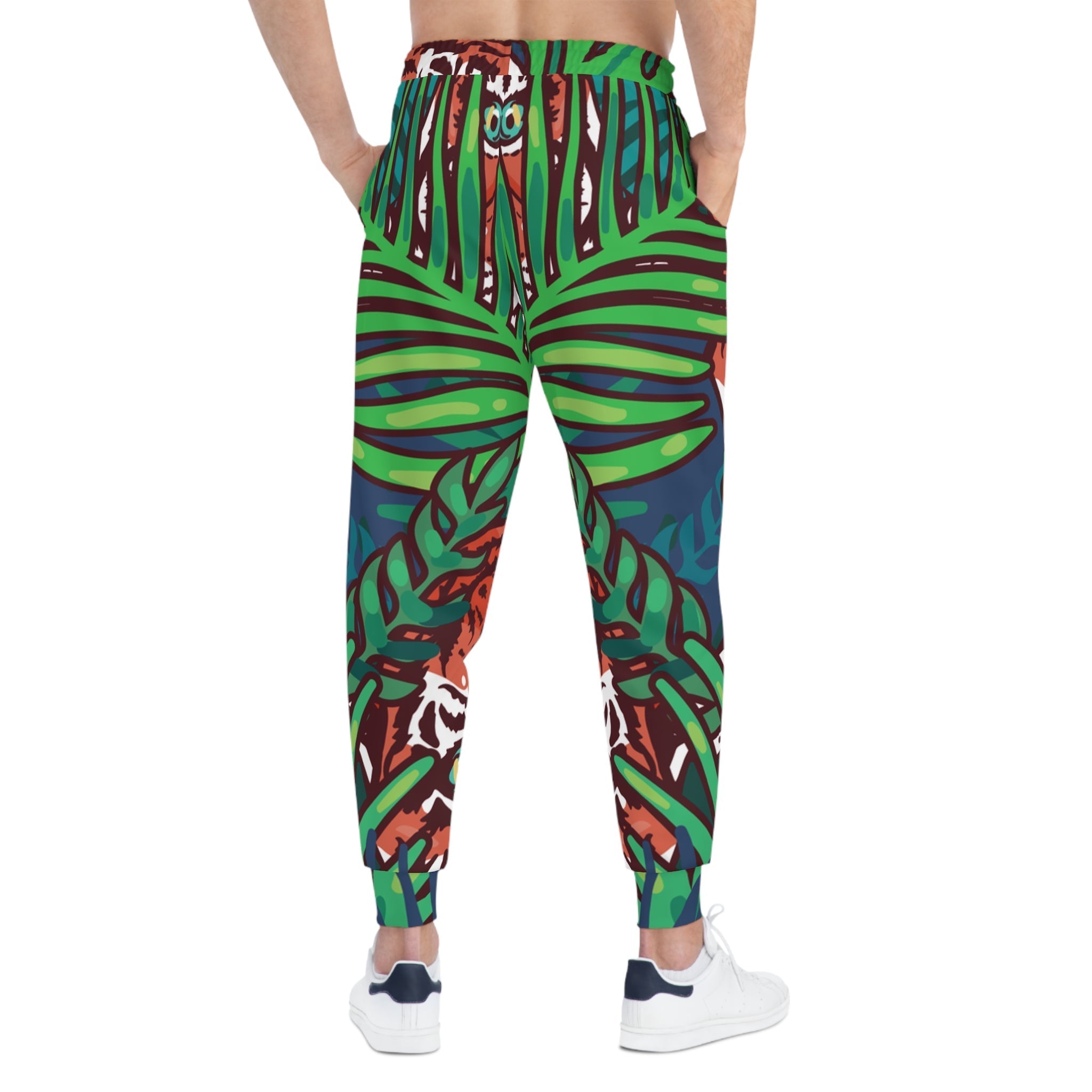 Printify Green and Orange Jungle Print Joggers 2025