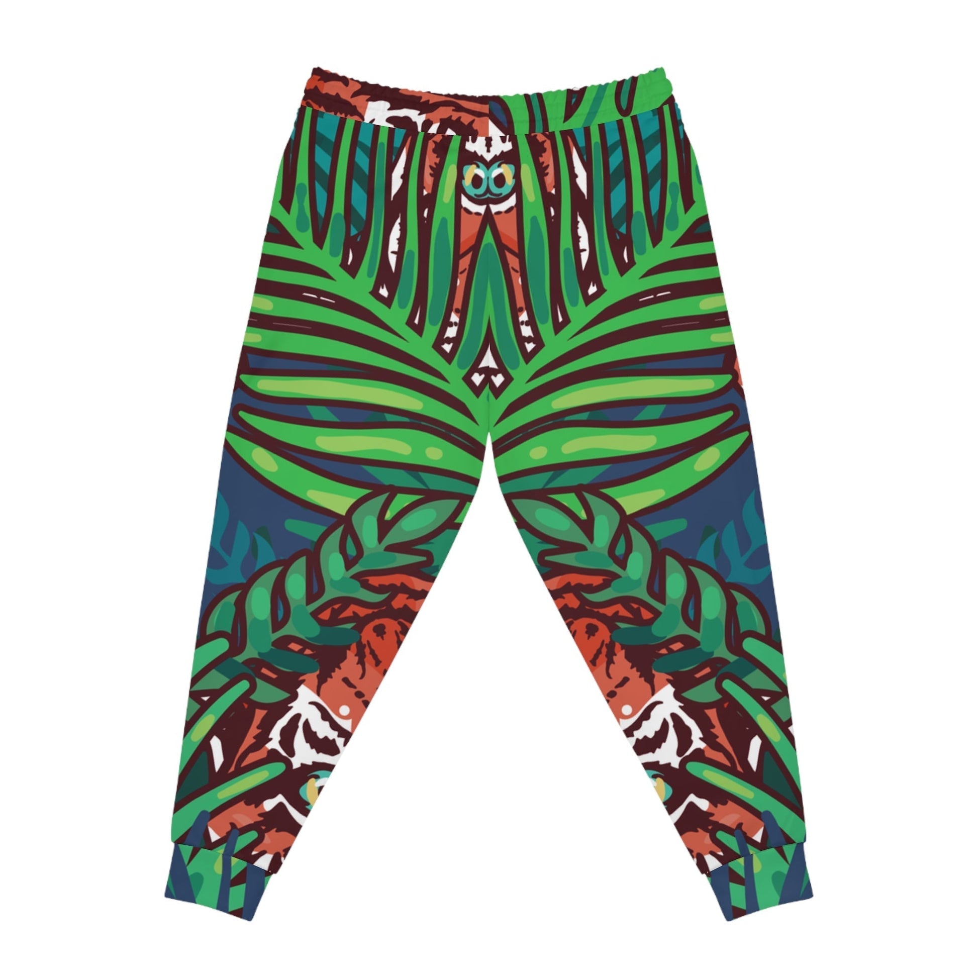 Printify Green and Orange Jungle Print Joggers 2025