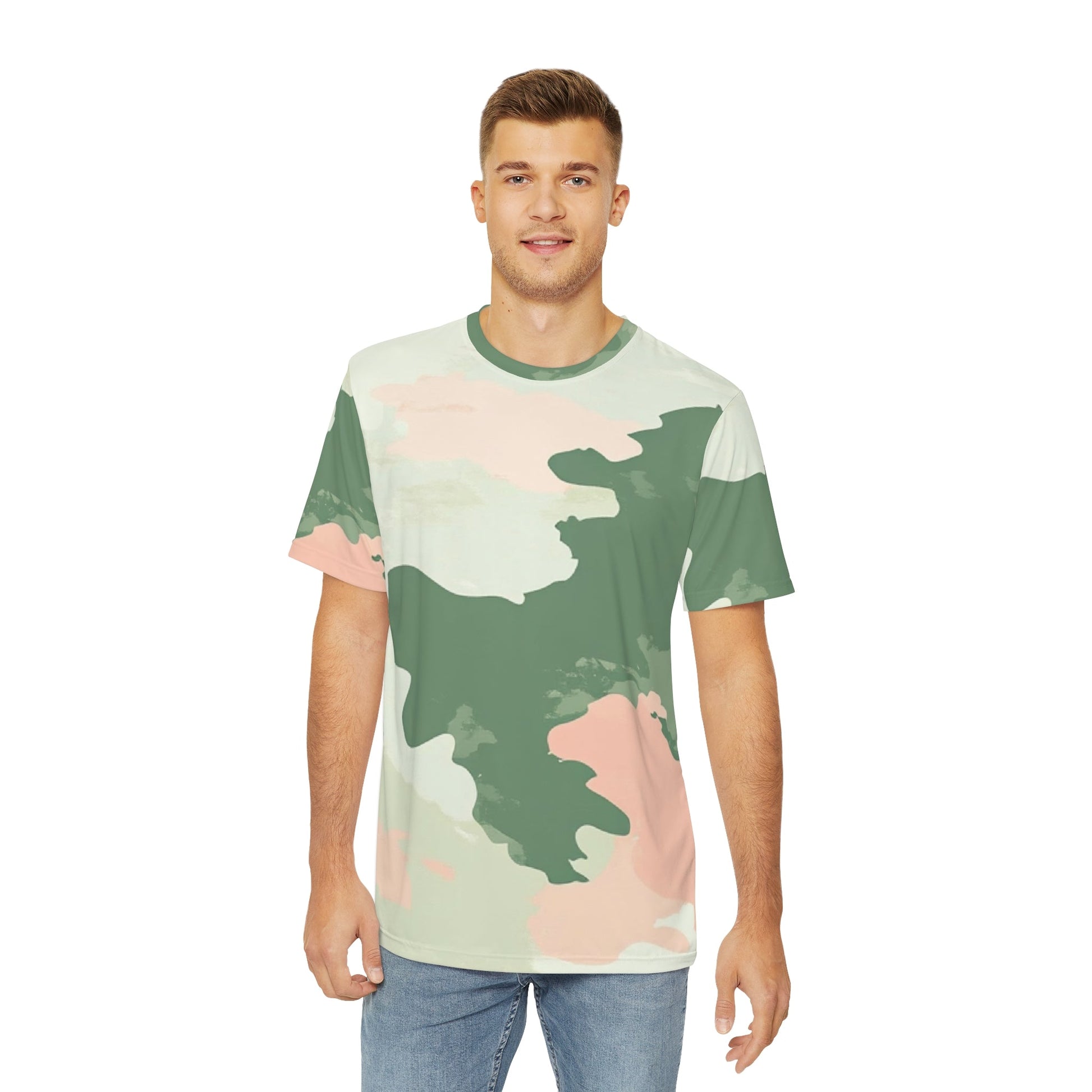 Green and Pink Camo T-Shirt, Artsulli - Art is Long, Life is Short, All Over Prints, , , , , , , 