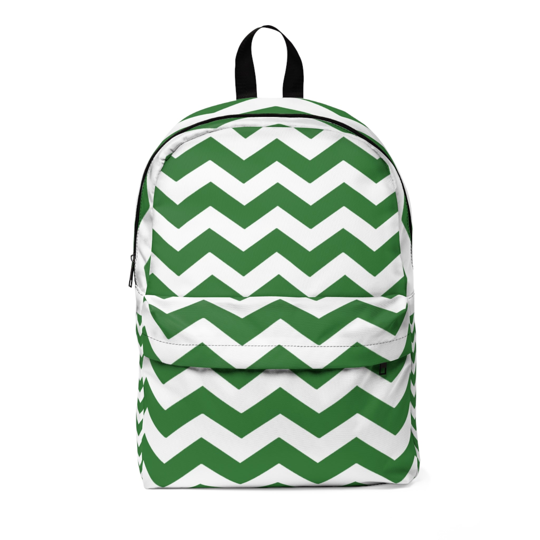 Printify Green and White Chevron Backpack 2025