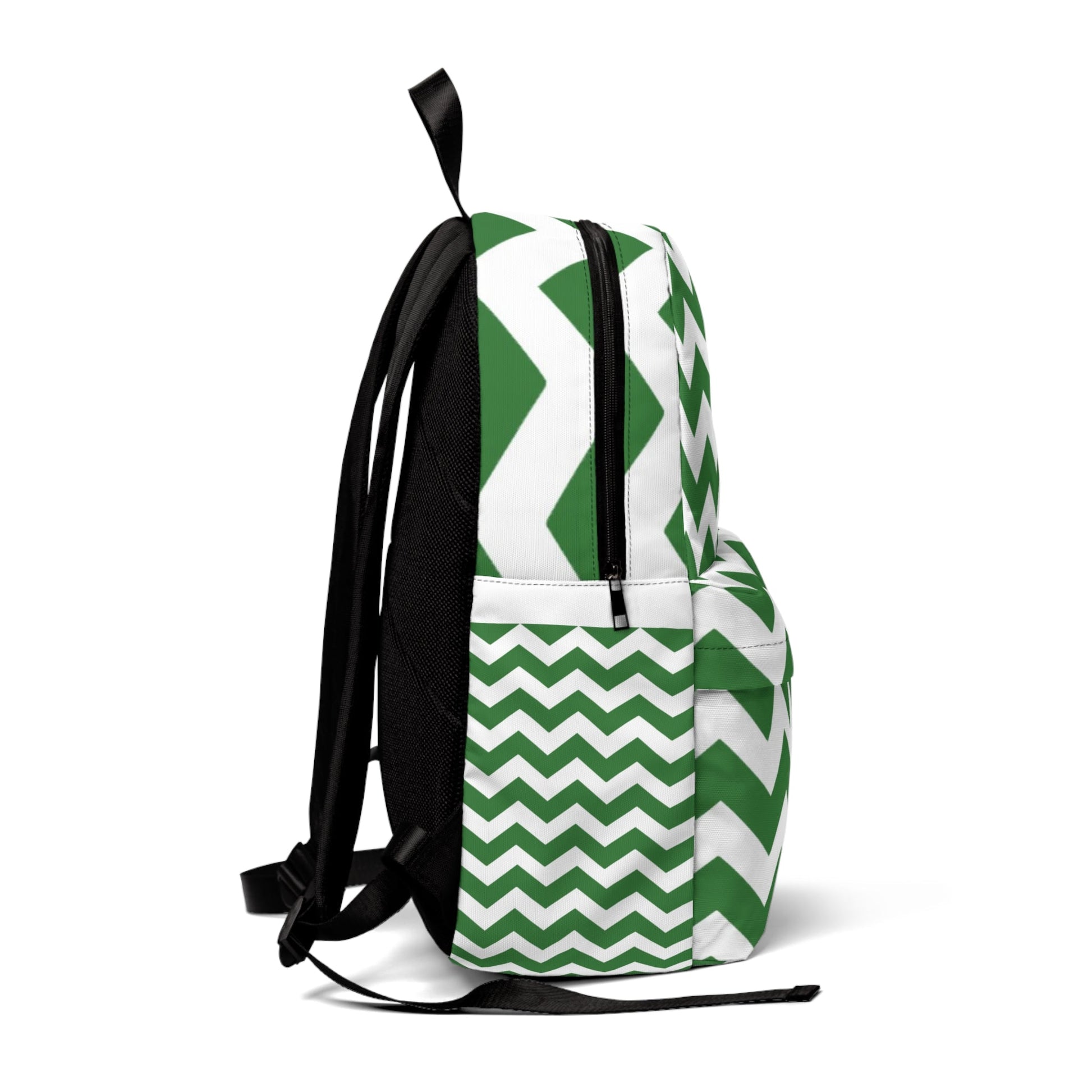 Printify Green and White Chevron Backpack 2025