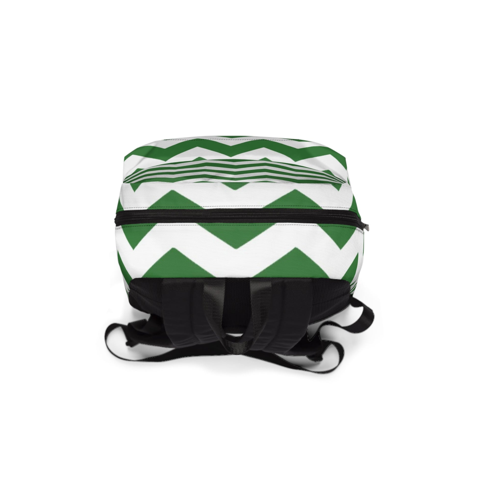 Printify Green and White Chevron Backpack 2025
