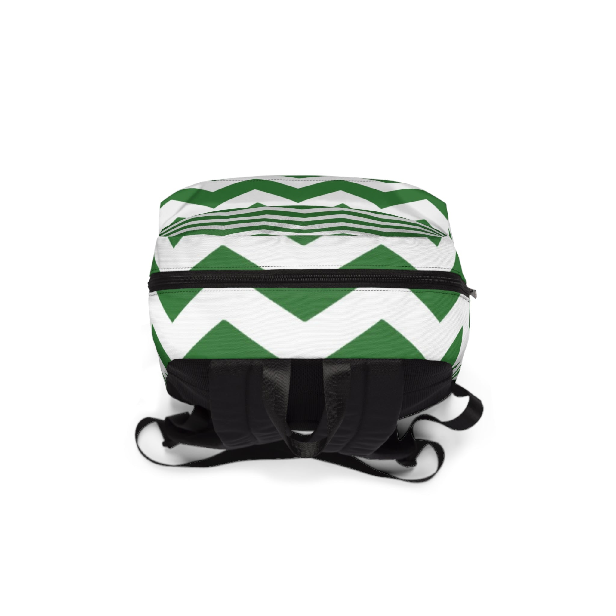 Printify Green and White Chevron Backpack 2025