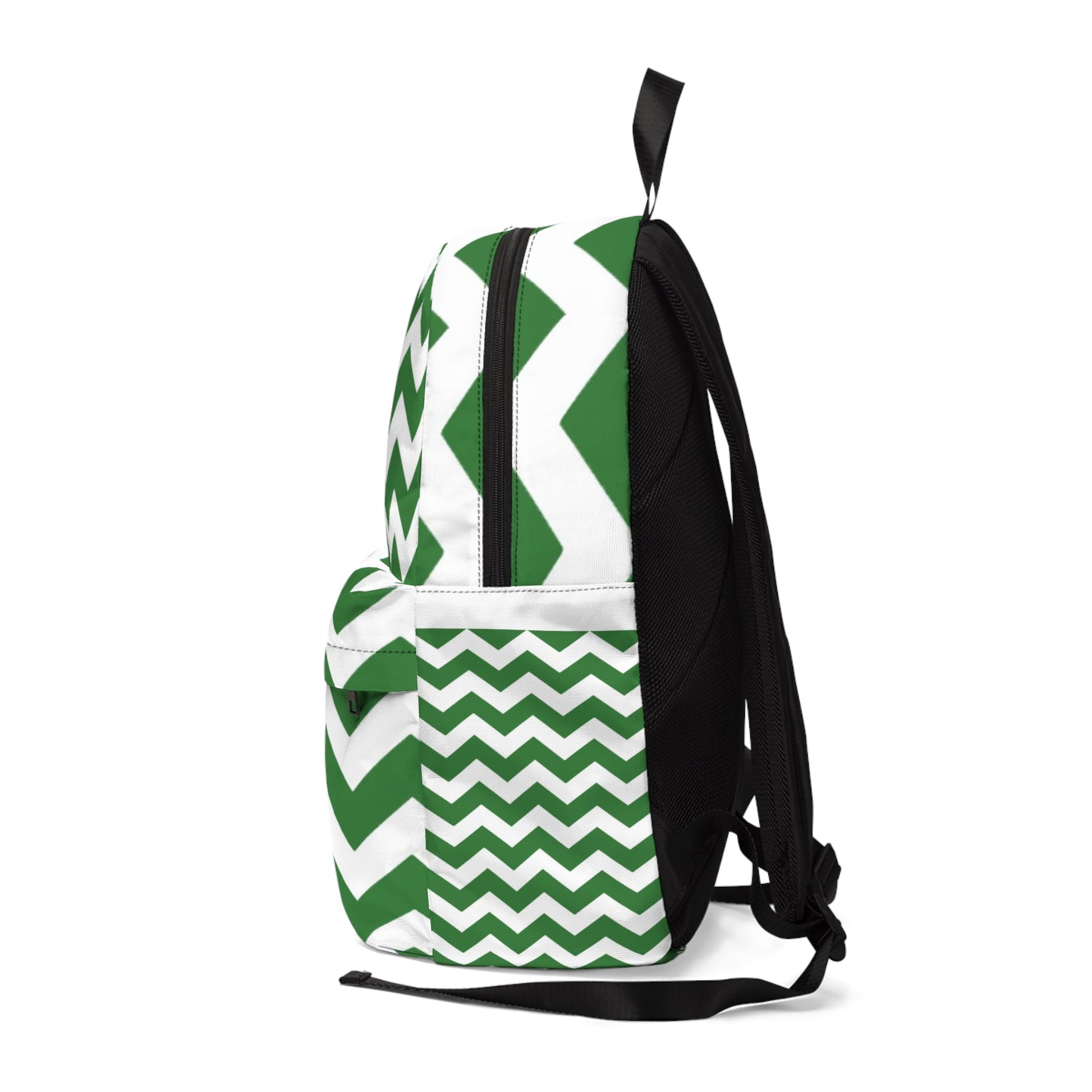 Printify Green and White Chevron Backpack 2025