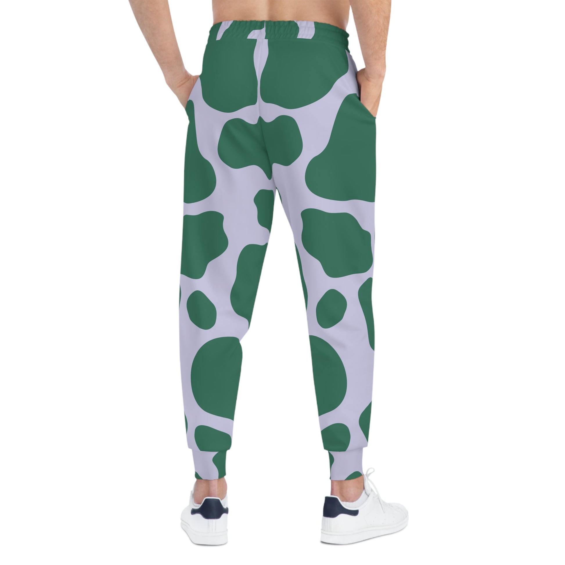 Green and White Cow Print Joggers, Artsulli - Art is Long, Life is Short, All Over Prints, , , , , , , 