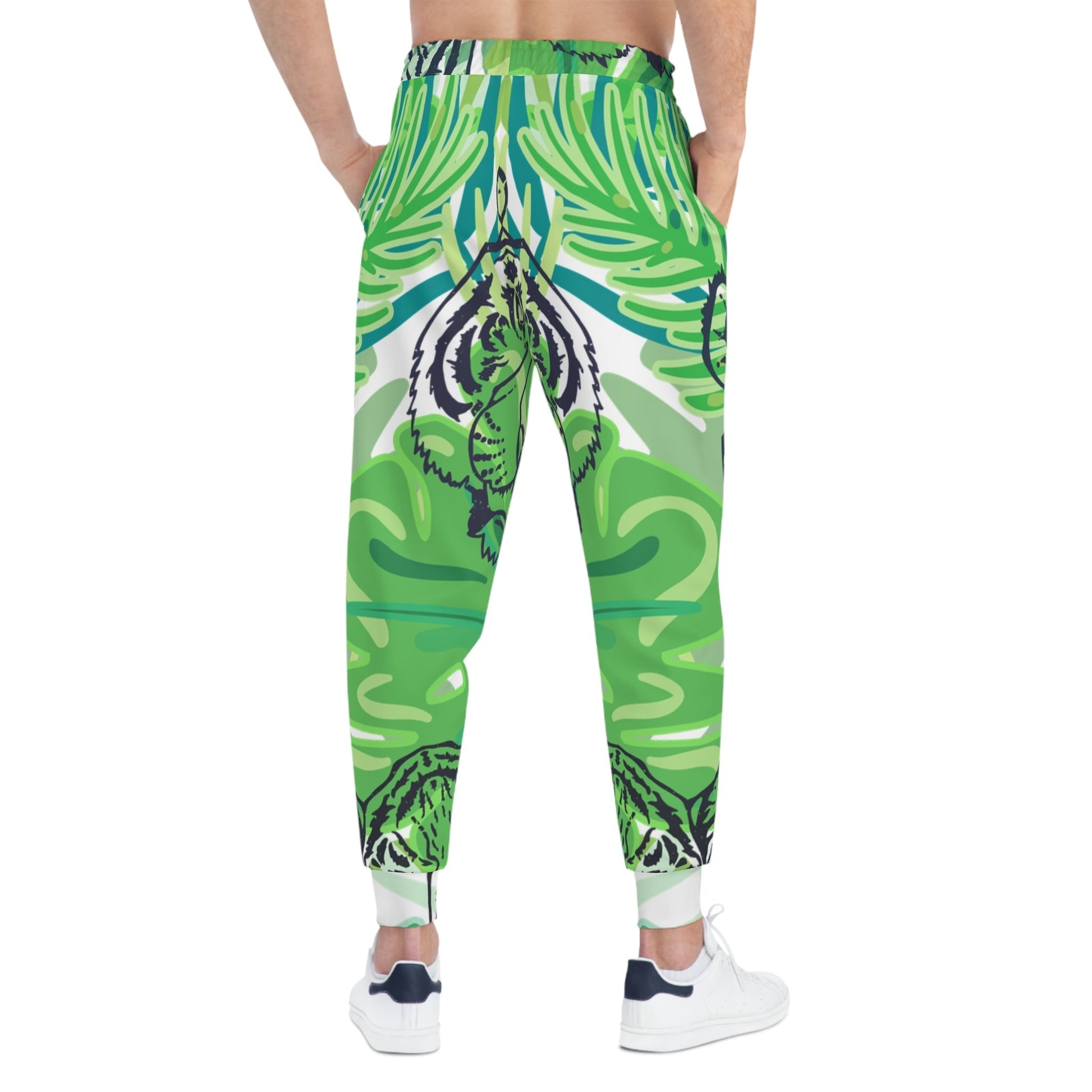 Printify Green and White Mirrored Tiger Joggers 2025