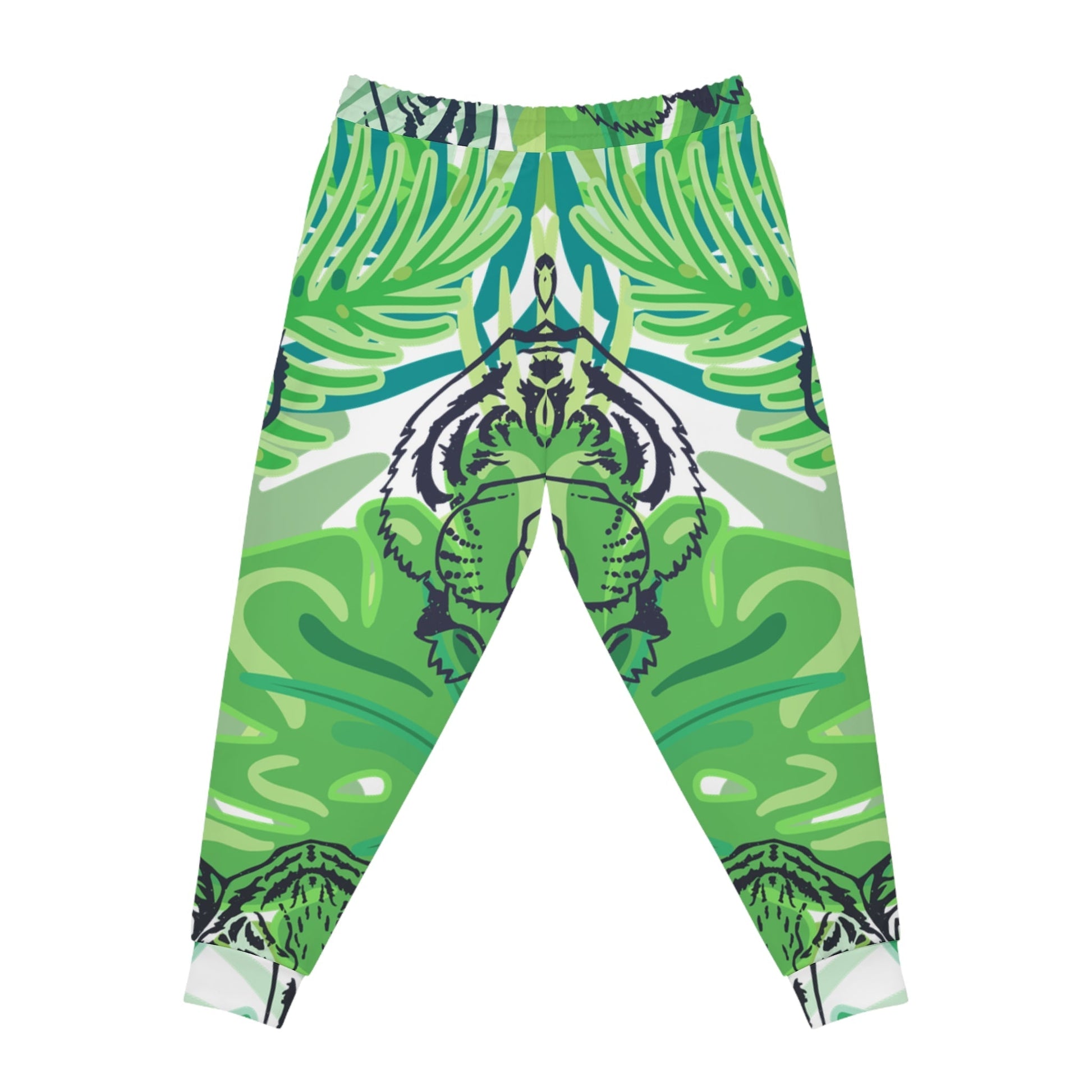 Printify Green and White Mirrored Tiger Joggers 2025