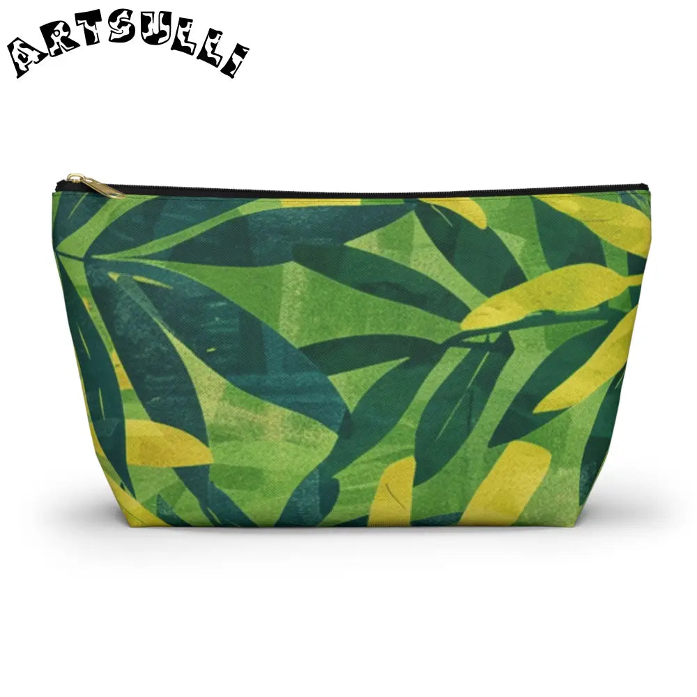 JAKKOUTTHEBXX Green and Yellow Leaf T-Bottom Pouch 2025