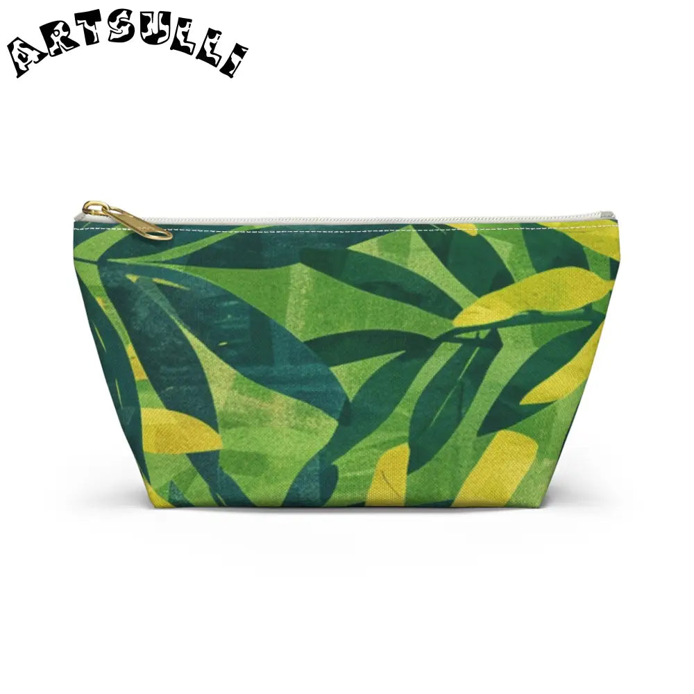 JAKKOUTTHEBXX Green and Yellow Leaf T-Bottom Pouch 2025