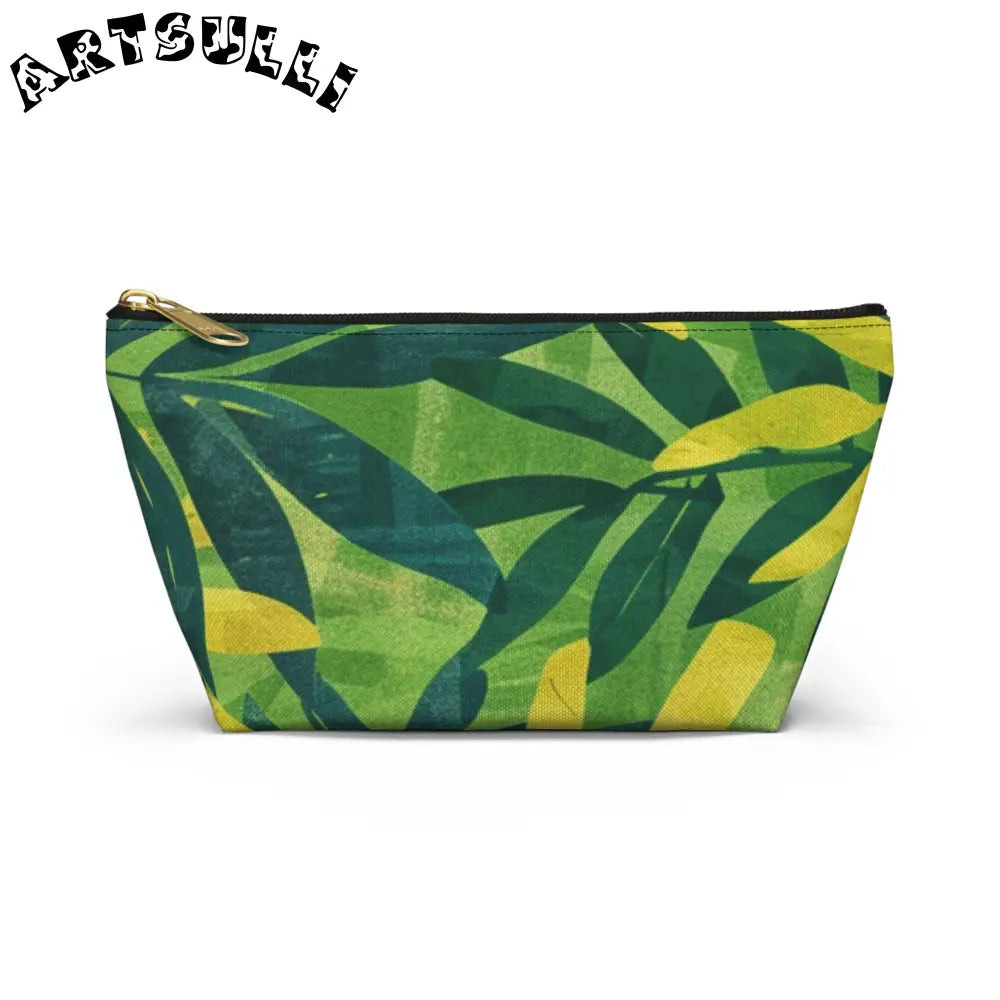 JAKKOUTTHEBXX Green and Yellow Leaf T-Bottom Pouch 2025