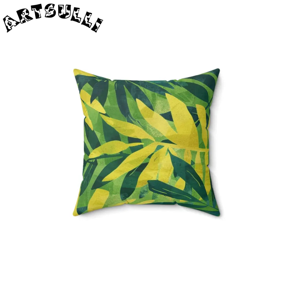 Green and Yellow Tropical Leaf Throw Pillow, Artsulli - Art is Long, Life is Short, Home Decor, , , , , , , 
