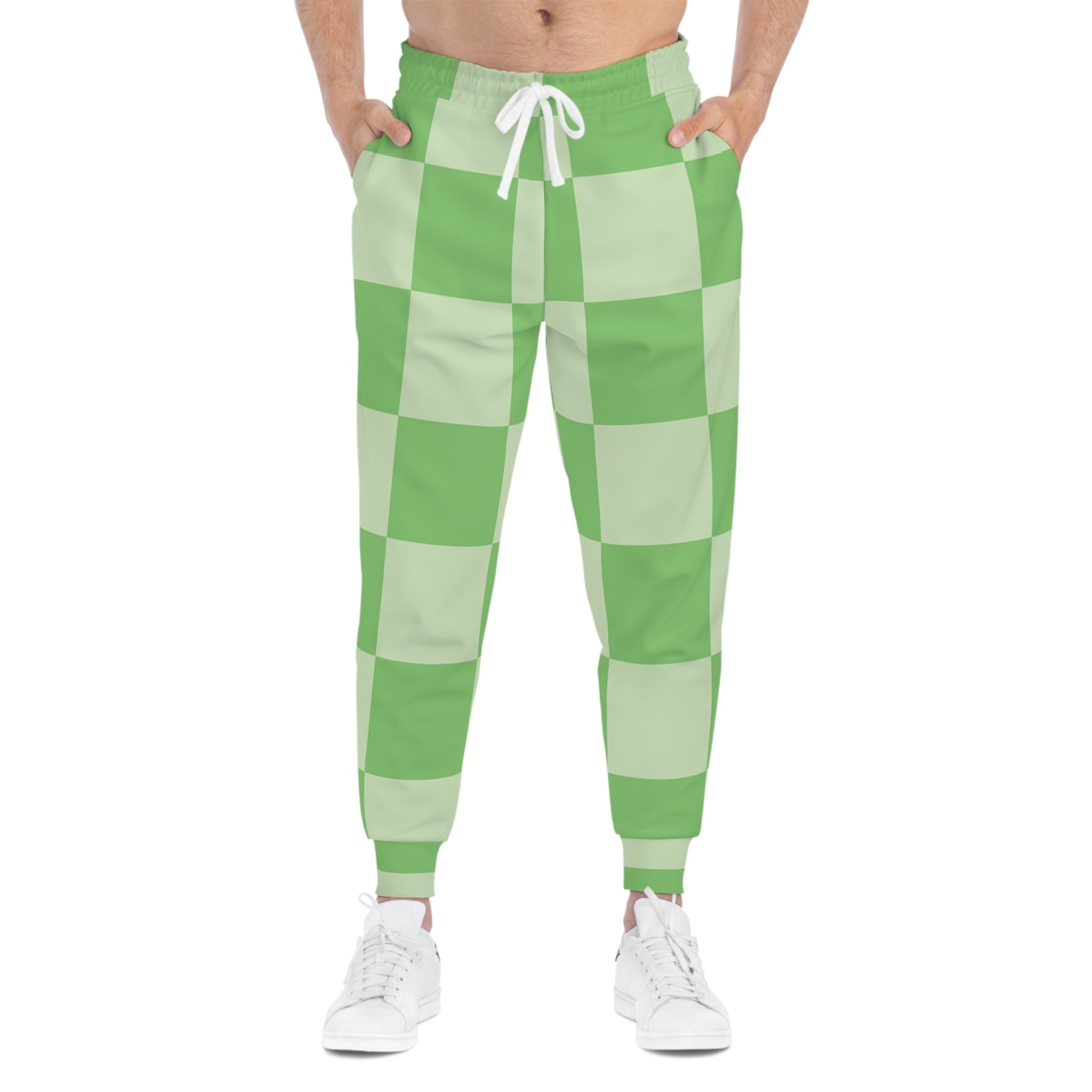 Printify Green Checkered Sweatpants 2025