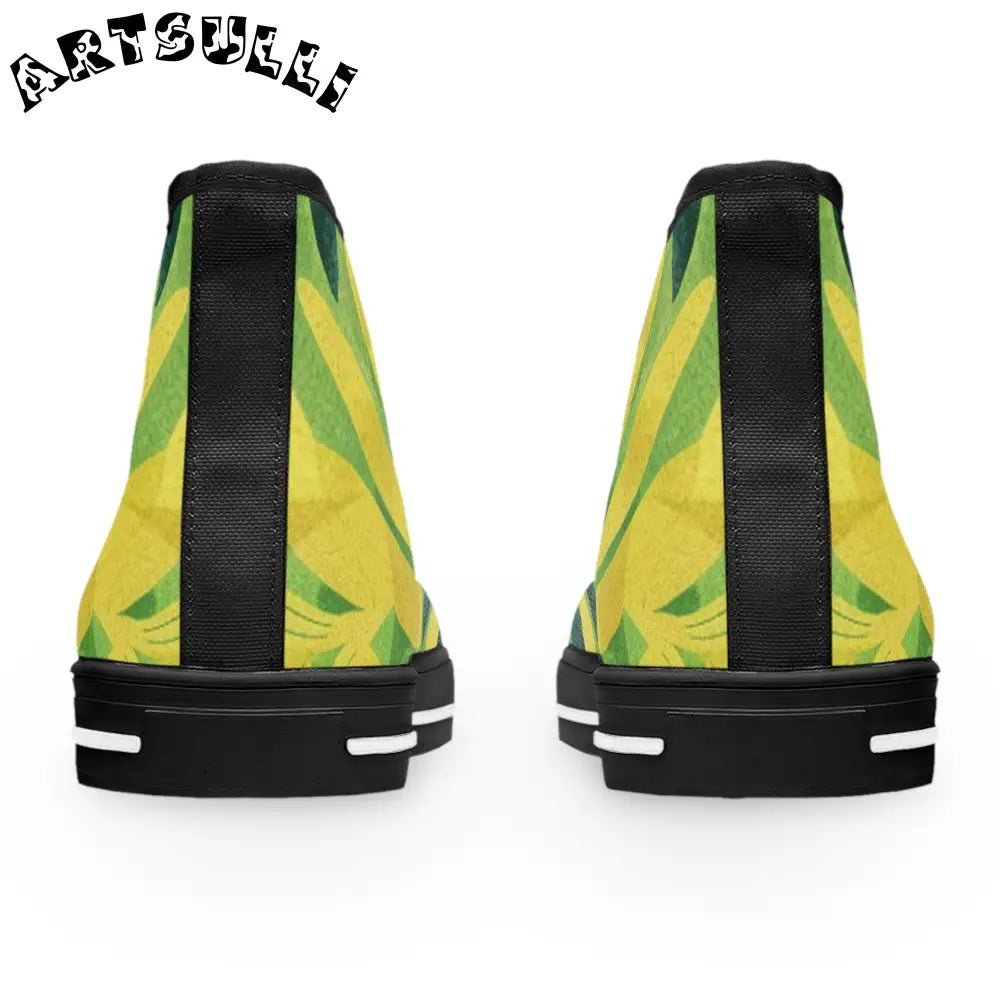 Green Leaf Canvas High Tops, Artsulli - Art is Long, Life is Short, Shoes, , , , , , , 