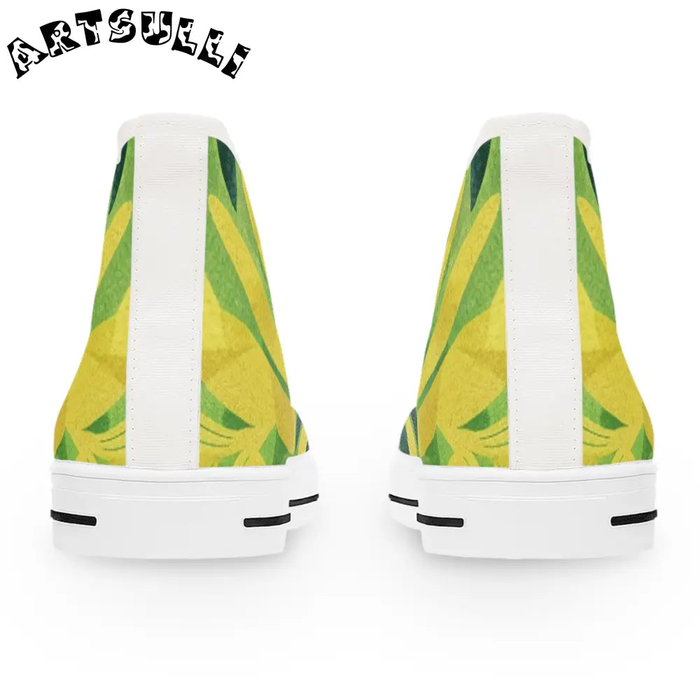 Green Leaf Canvas High Tops, Artsulli - Art is Long, Life is Short, Shoes, , , , , , , 