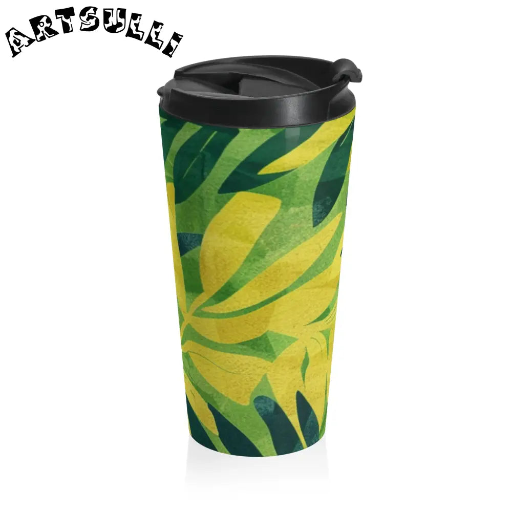 Green Leaf Stainless Steel Travel Mug, Artsulli - Art is Long, Life is Short, Mug, , , , , , , 